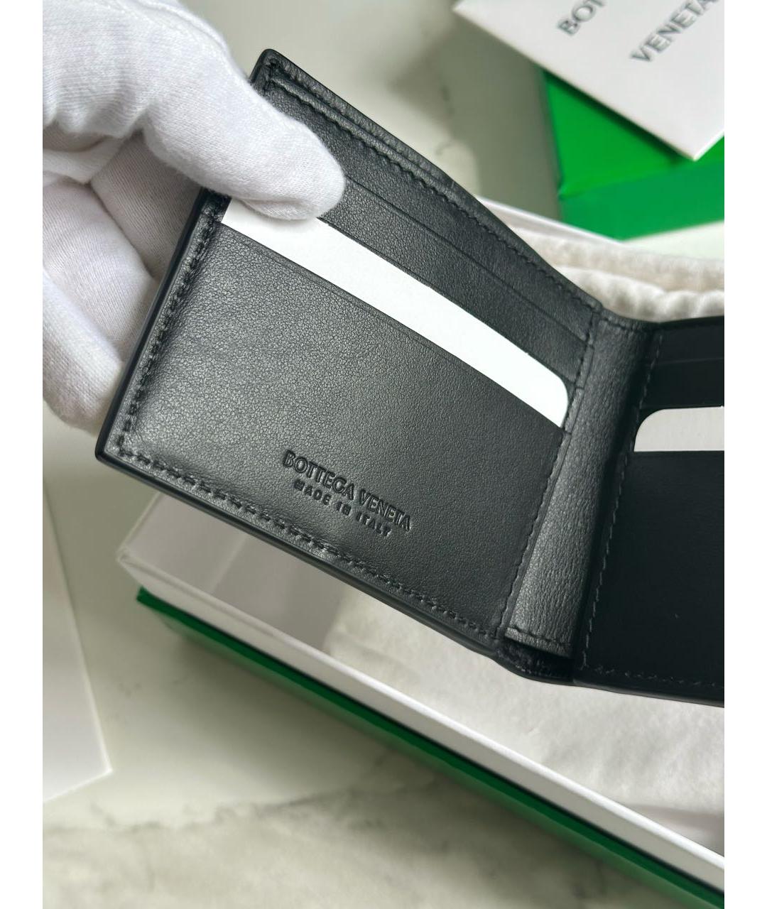 BOTTEGA VENETA Черный кожаный кошелек, фото 4