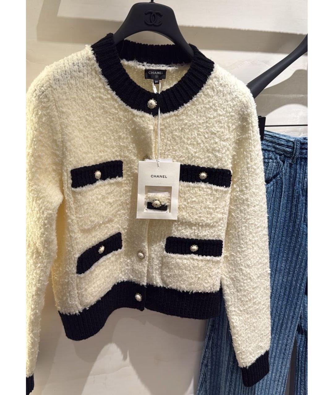 CHANEL Бежевый шерстяной джемпер / свитер, фото 3