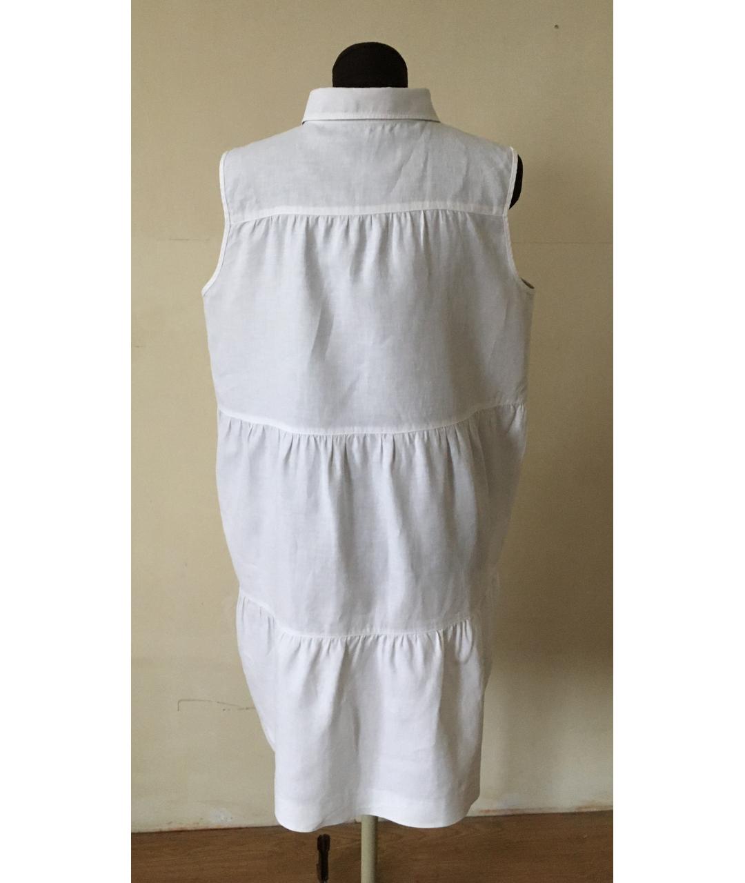 BURBERRY Белое льняное повседневное платье, фото 4