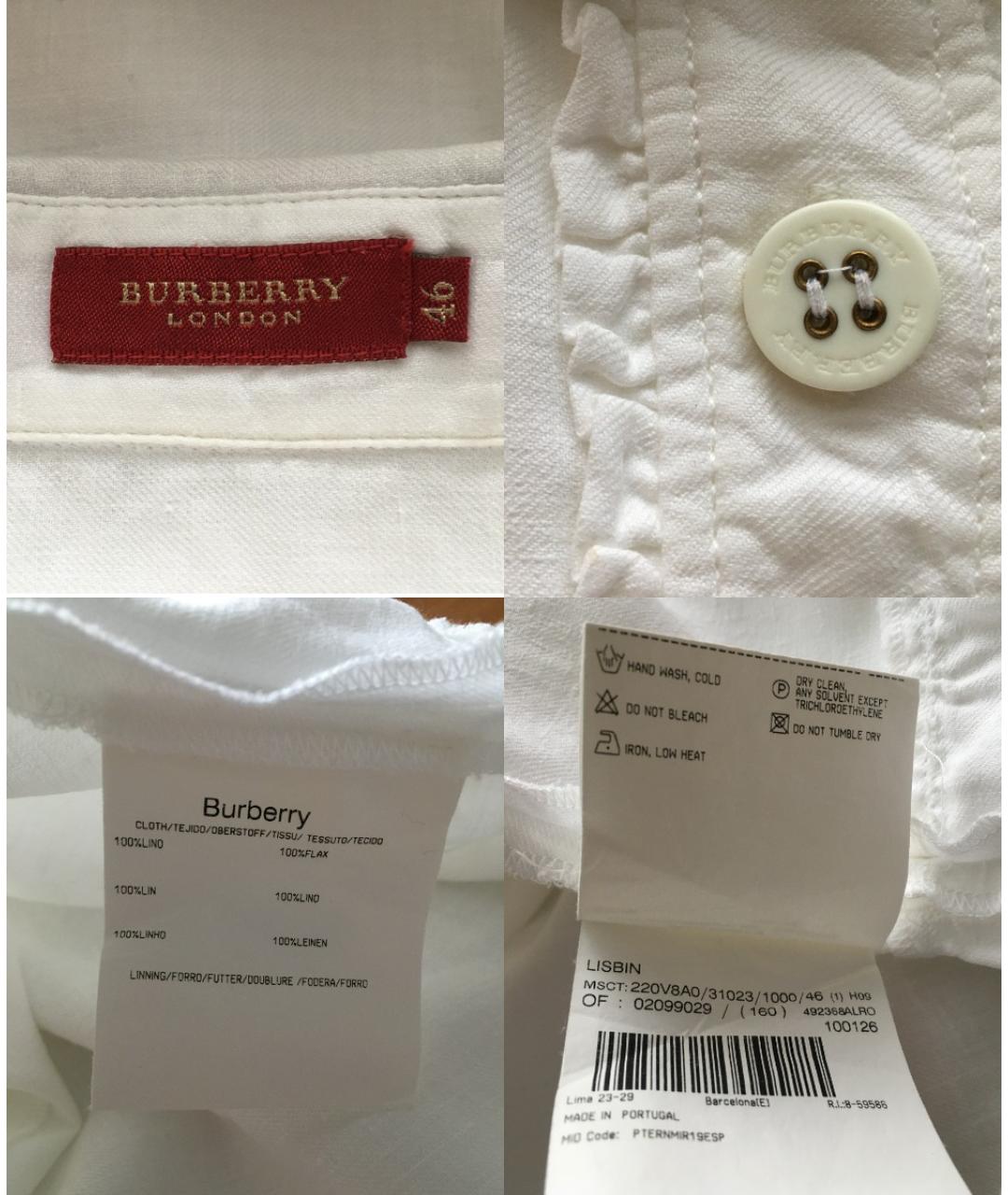 BURBERRY Белое льняное повседневное платье, фото 7