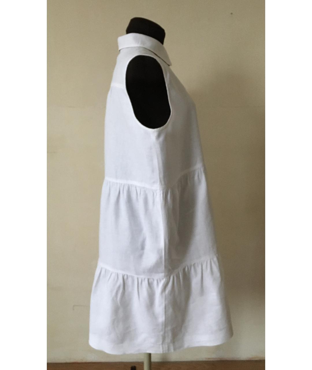 BURBERRY Белое льняное повседневное платье, фото 5