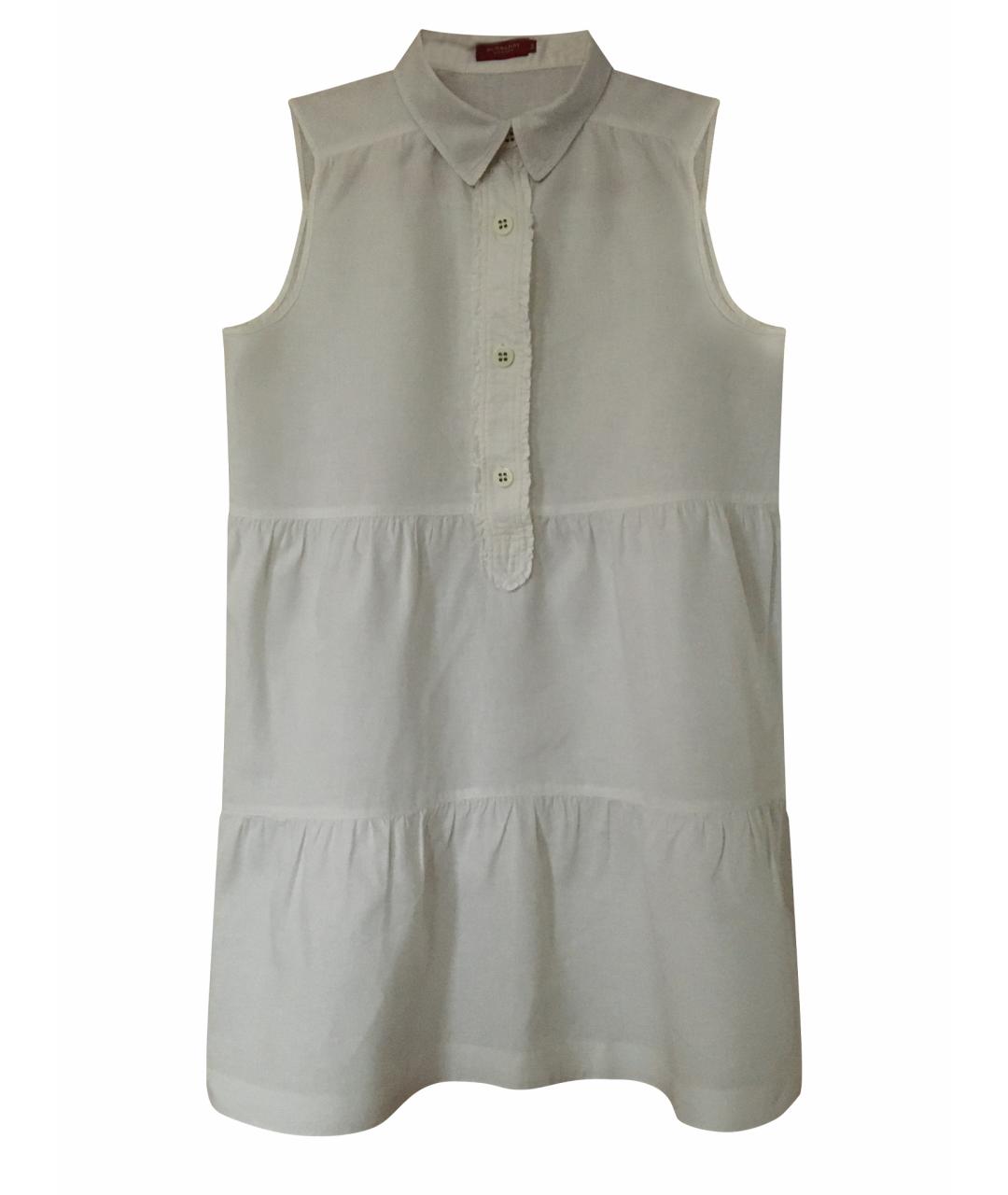 BURBERRY Белое льняное повседневное платье, фото 1