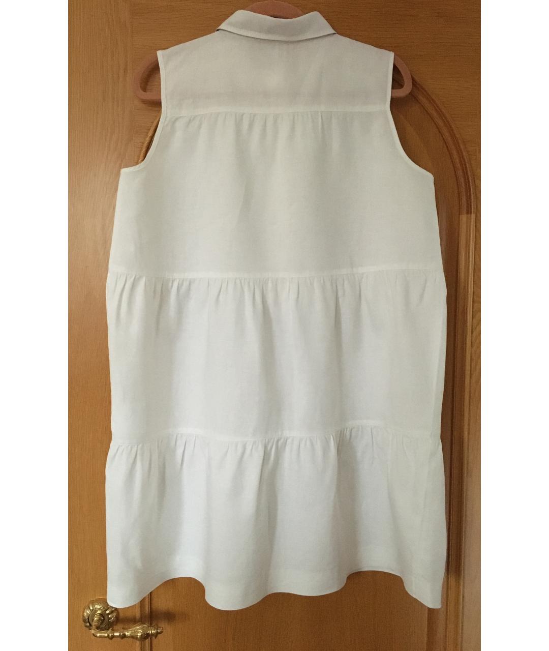 BURBERRY Белое льняное повседневное платье, фото 2
