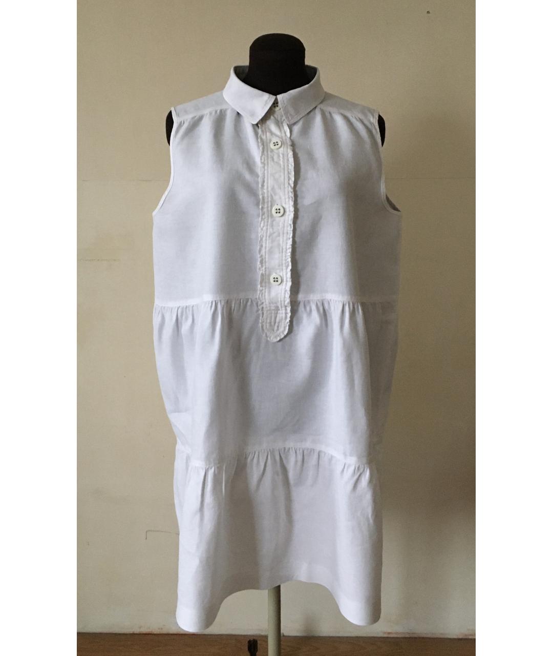 BURBERRY Белое льняное повседневное платье, фото 3