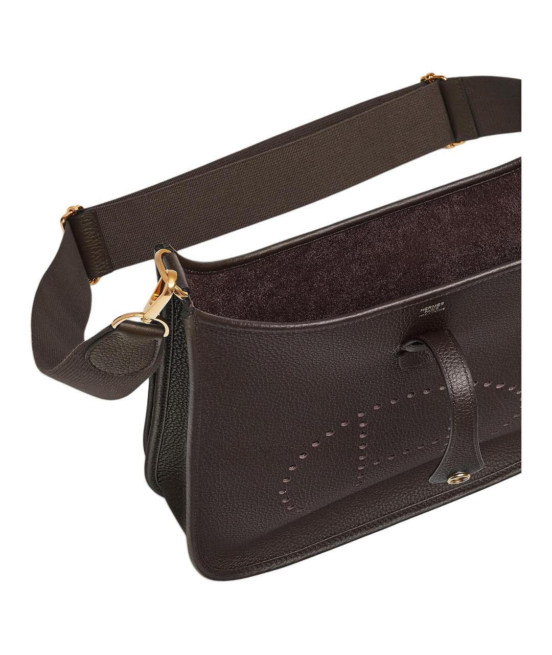 HERMES Коричневая кожаная сумка через плечо, фото 4