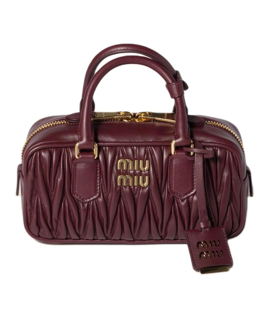 MIU MIU Бордовая кожаная сумка через плечо, фото 1