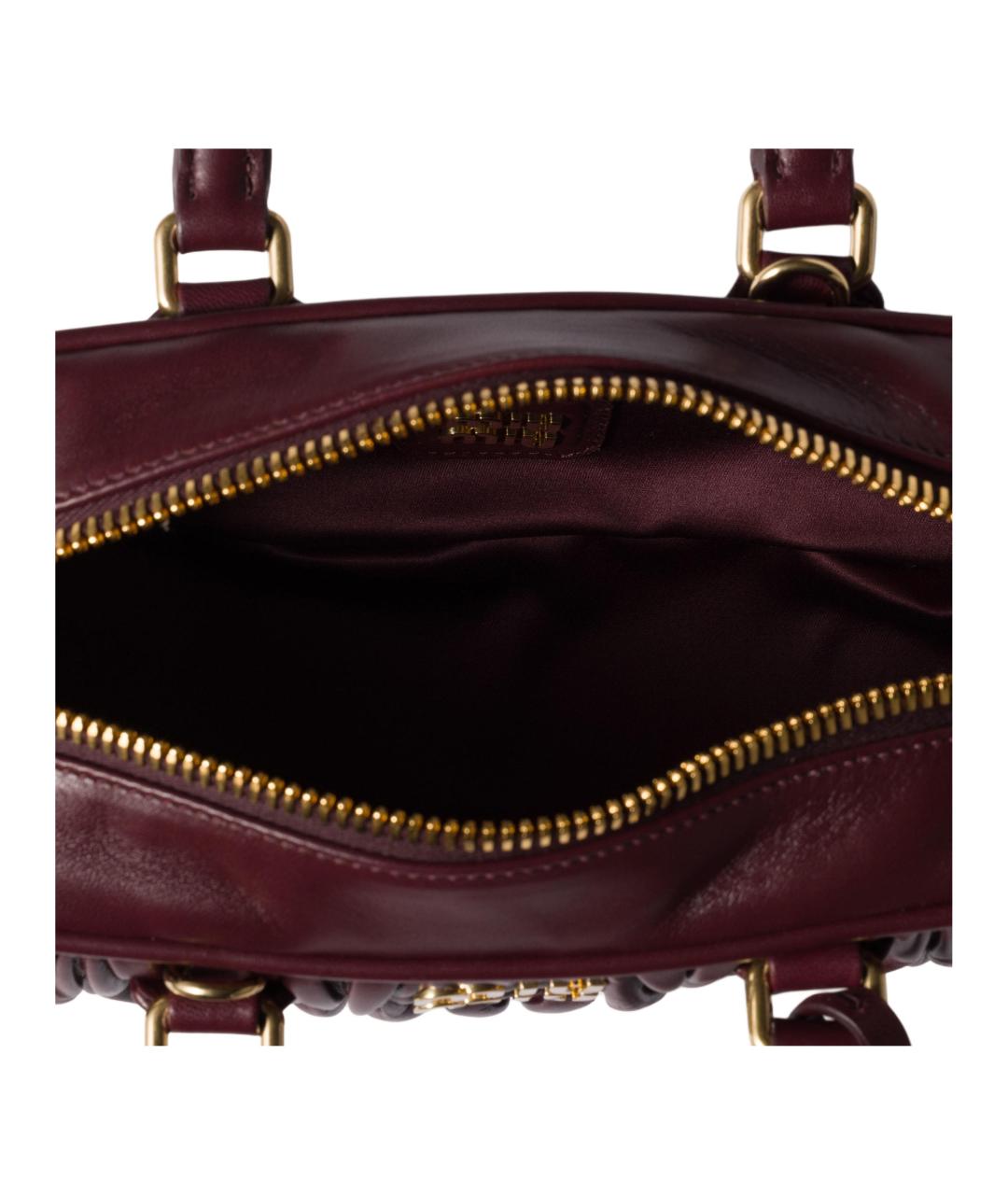MIU MIU Бордовая кожаная сумка через плечо, фото 4
