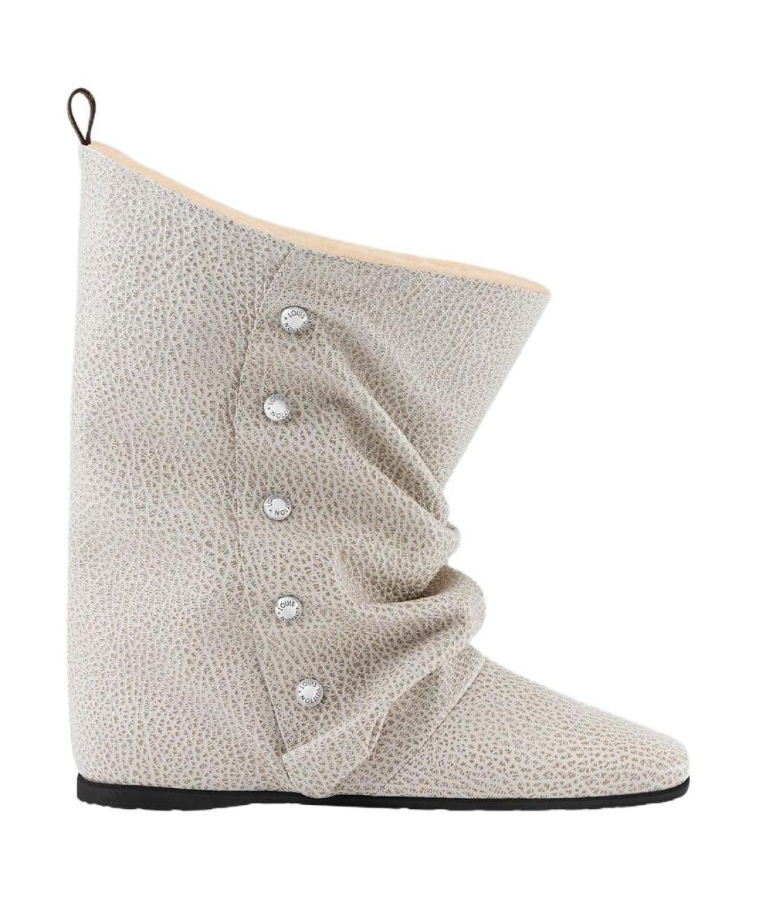 LOUIS VUITTON Бежевые кожаные сапоги, фото 1