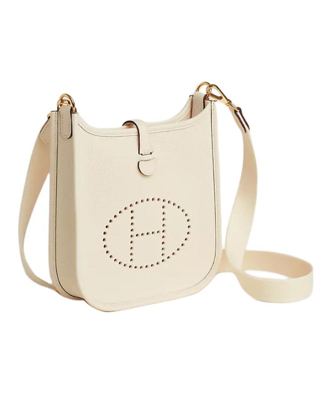 HERMES Бежевая кожаная сумка через плечо, фото 2