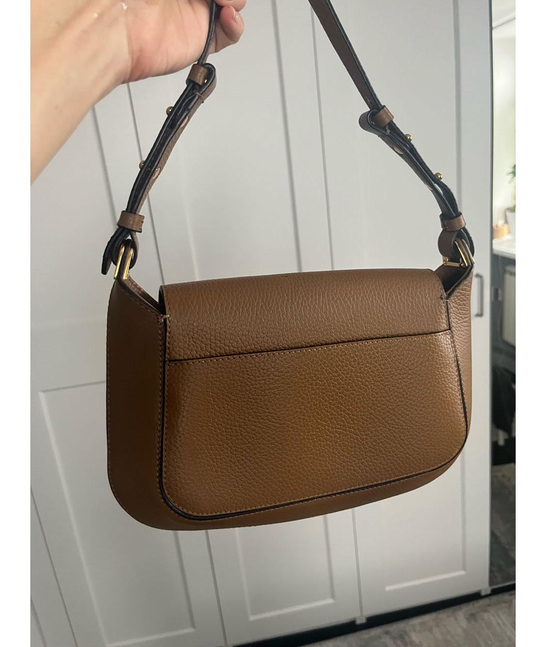 COCCINELLE Коричневая кожаная сумка через плечо, фото 3