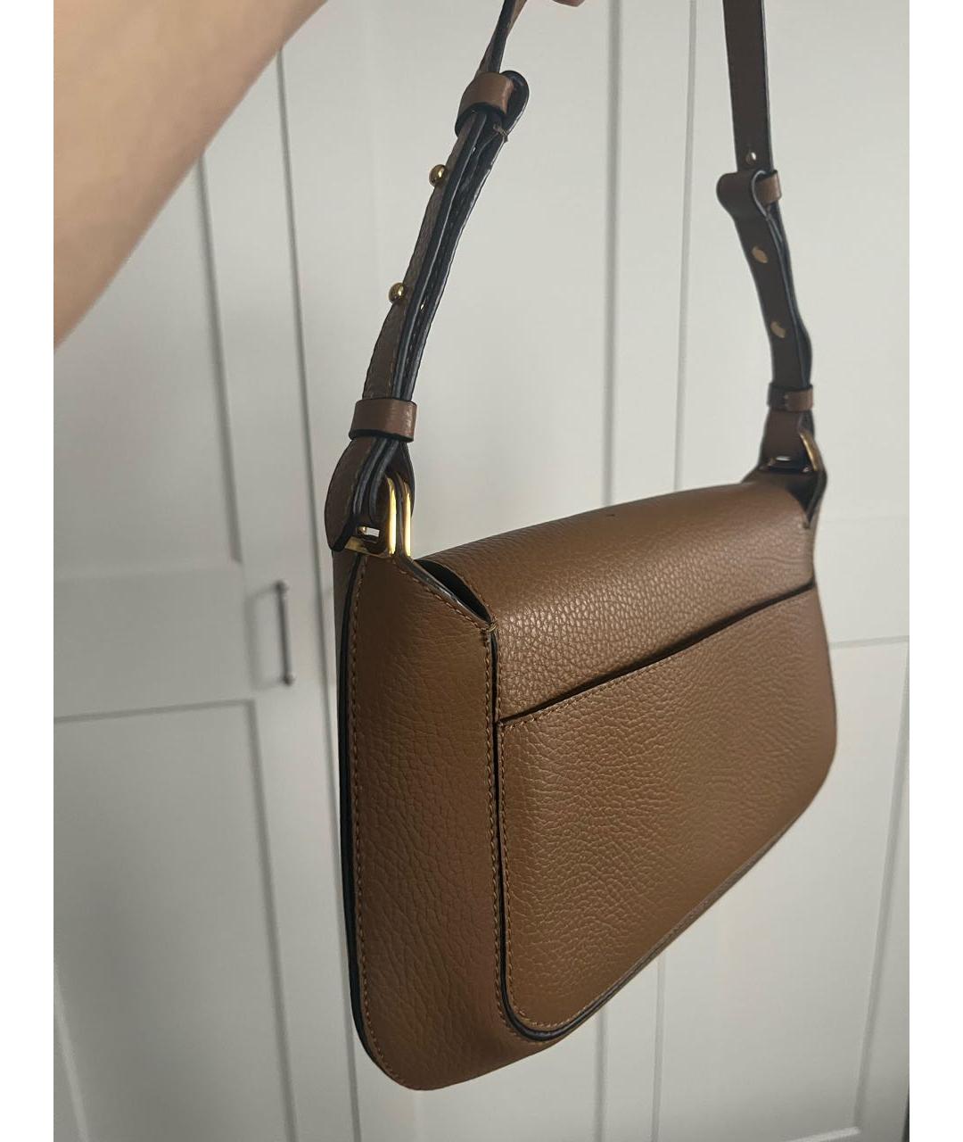 COCCINELLE Коричневая кожаная сумка через плечо, фото 8