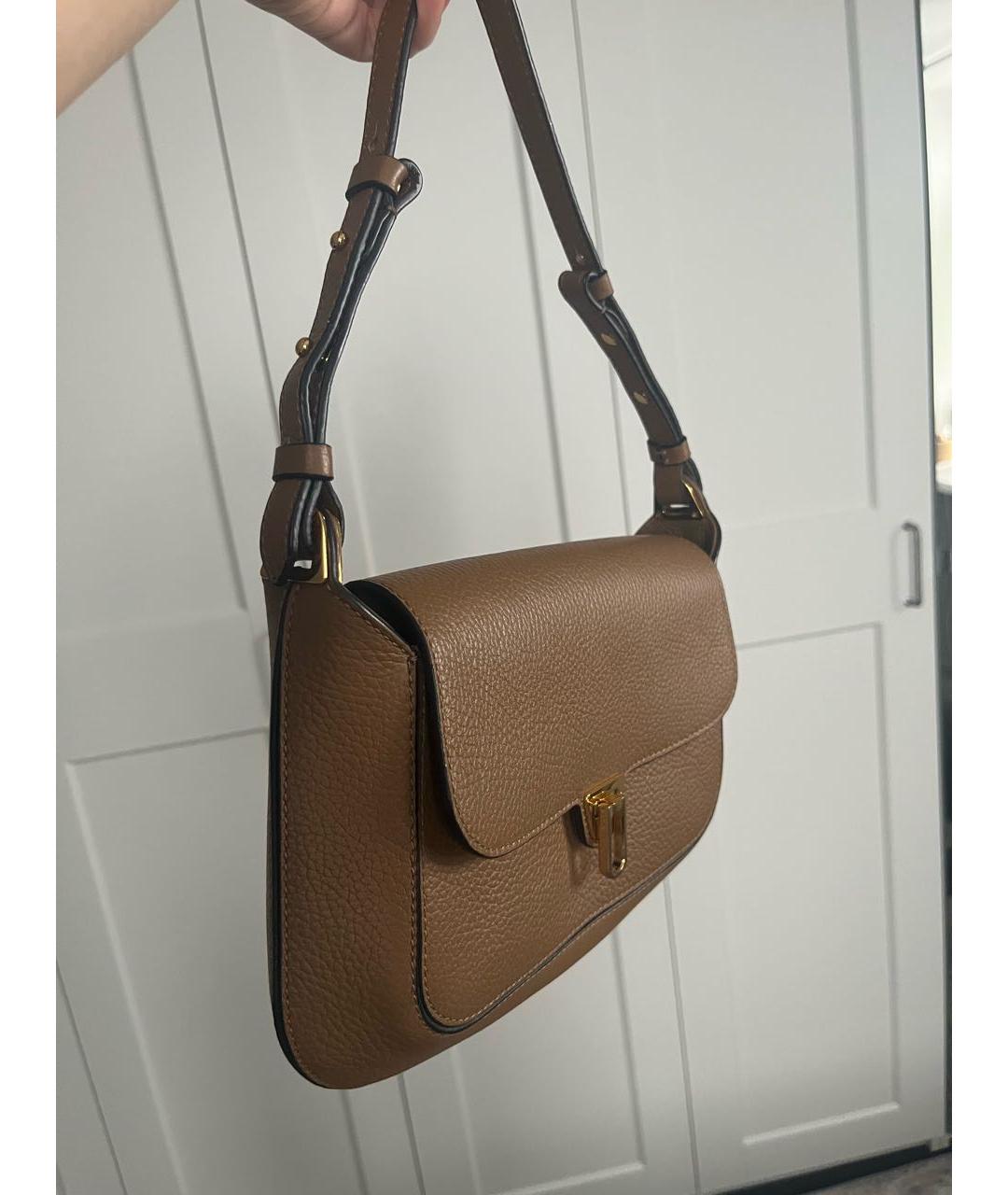 COCCINELLE Коричневая кожаная сумка через плечо, фото 2