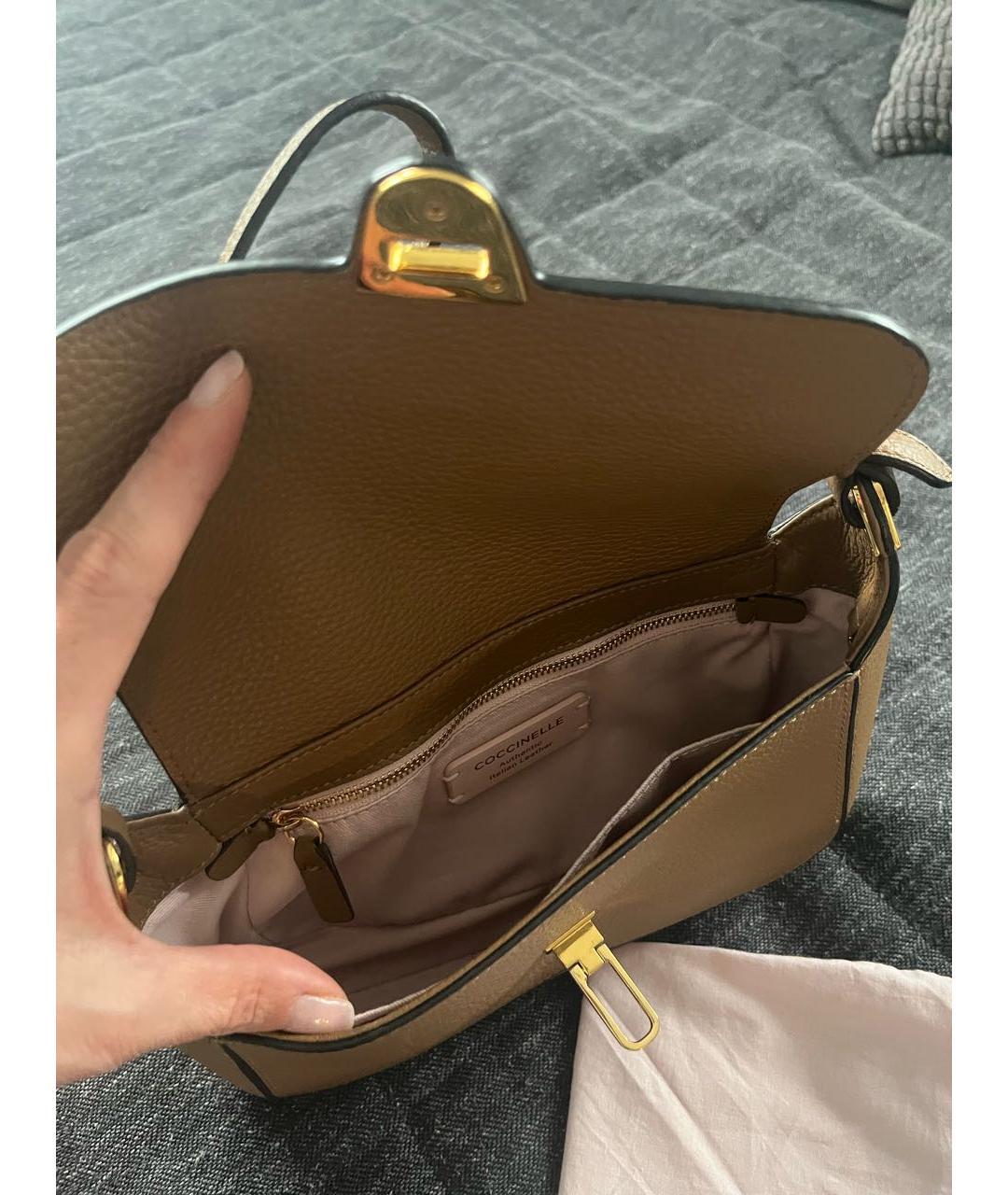 COCCINELLE Коричневая кожаная сумка через плечо, фото 4