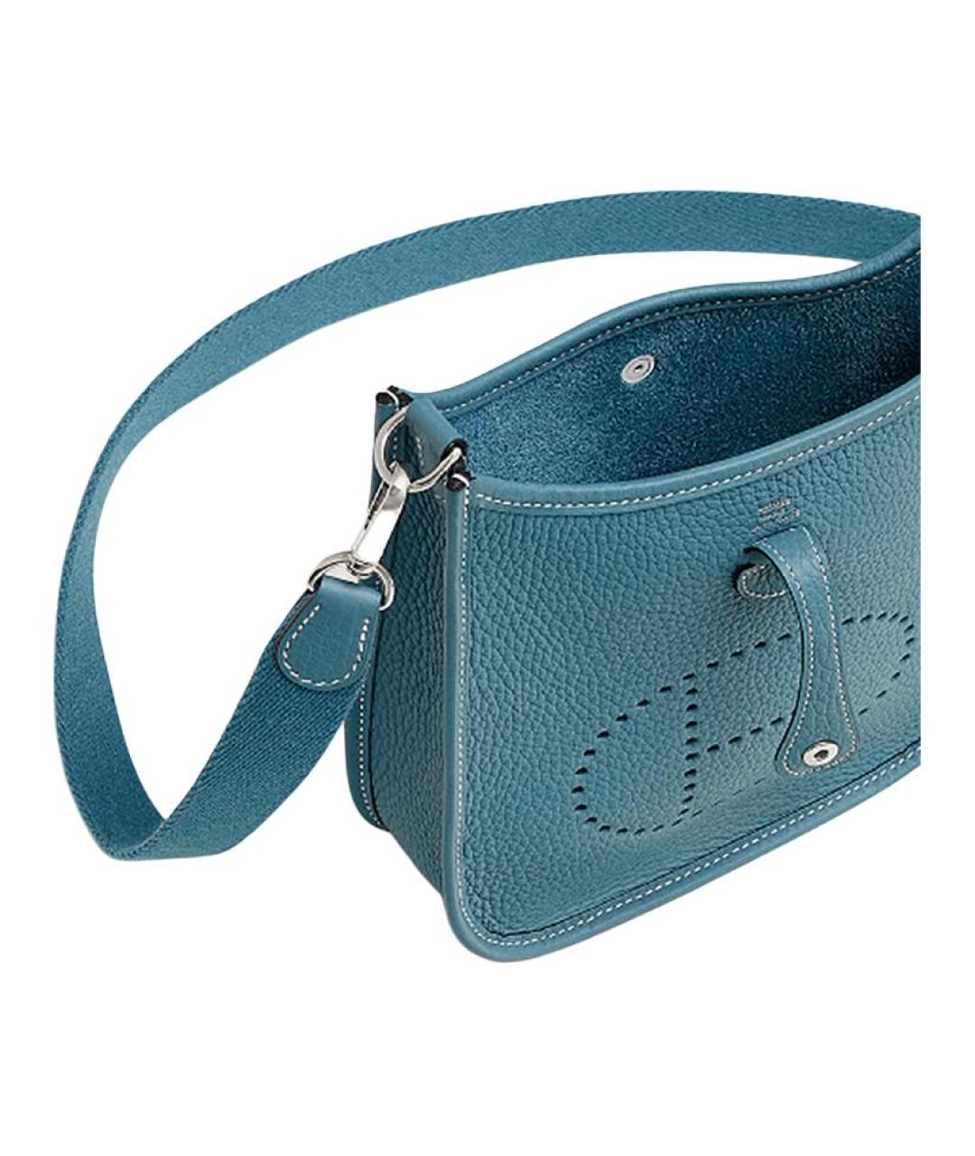 HERMES Синяя кожаная сумка через плечо, фото 3