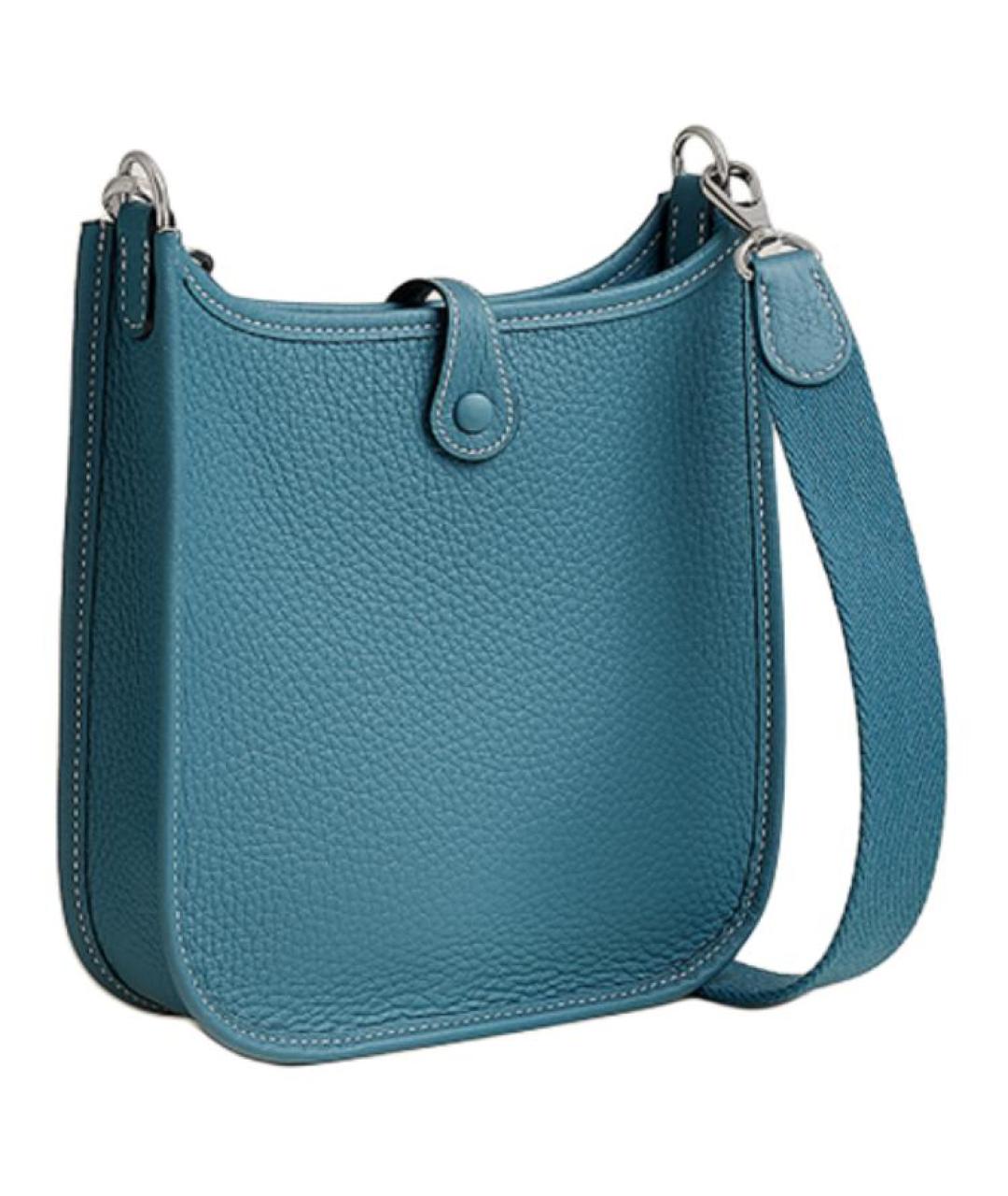 HERMES Синяя кожаная сумка через плечо, фото 4