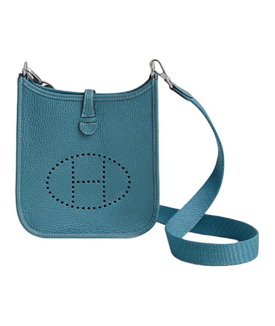 HERMES Синяя кожаная сумка через плечо, фото 1