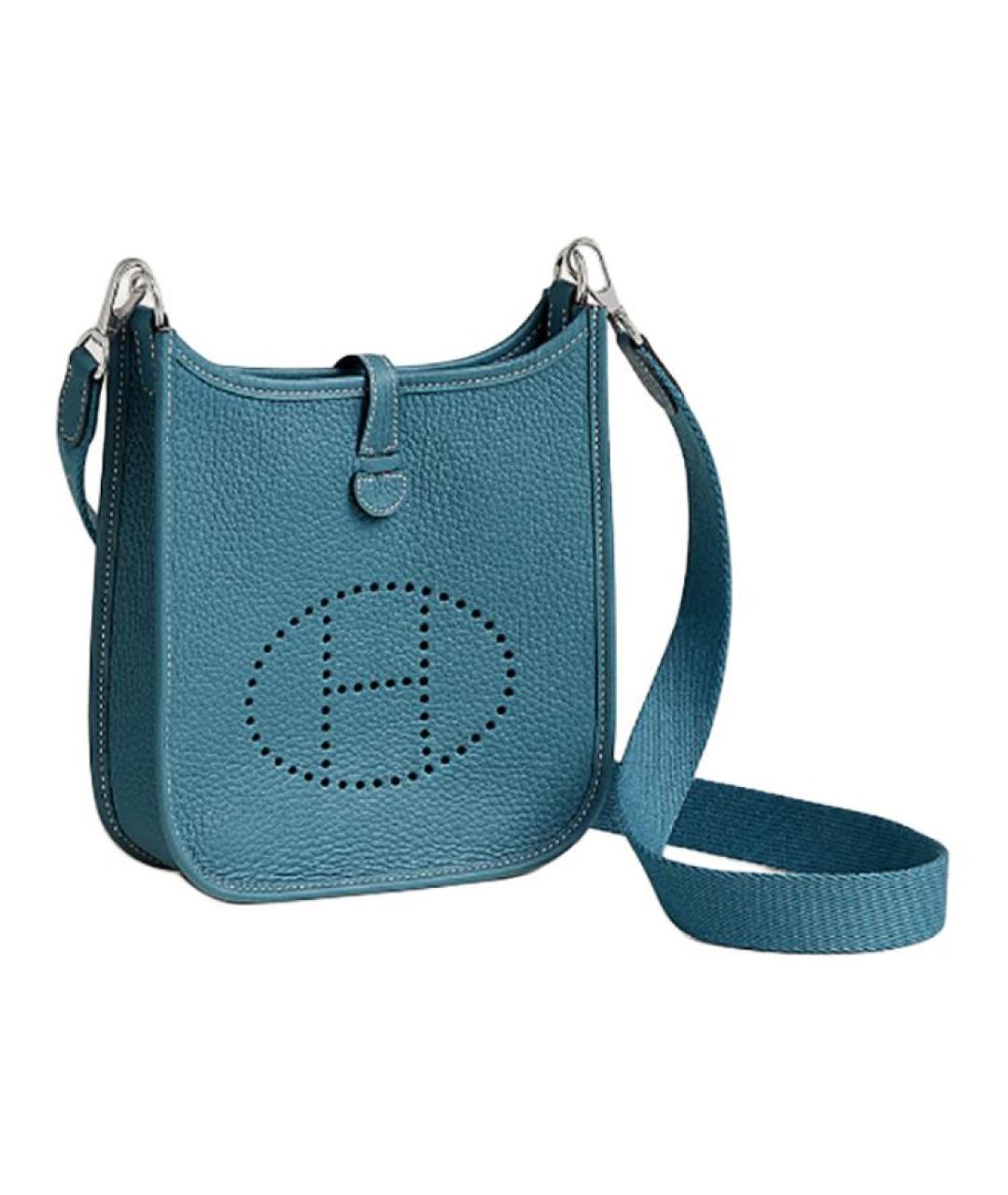 HERMES Синяя кожаная сумка через плечо, фото 2