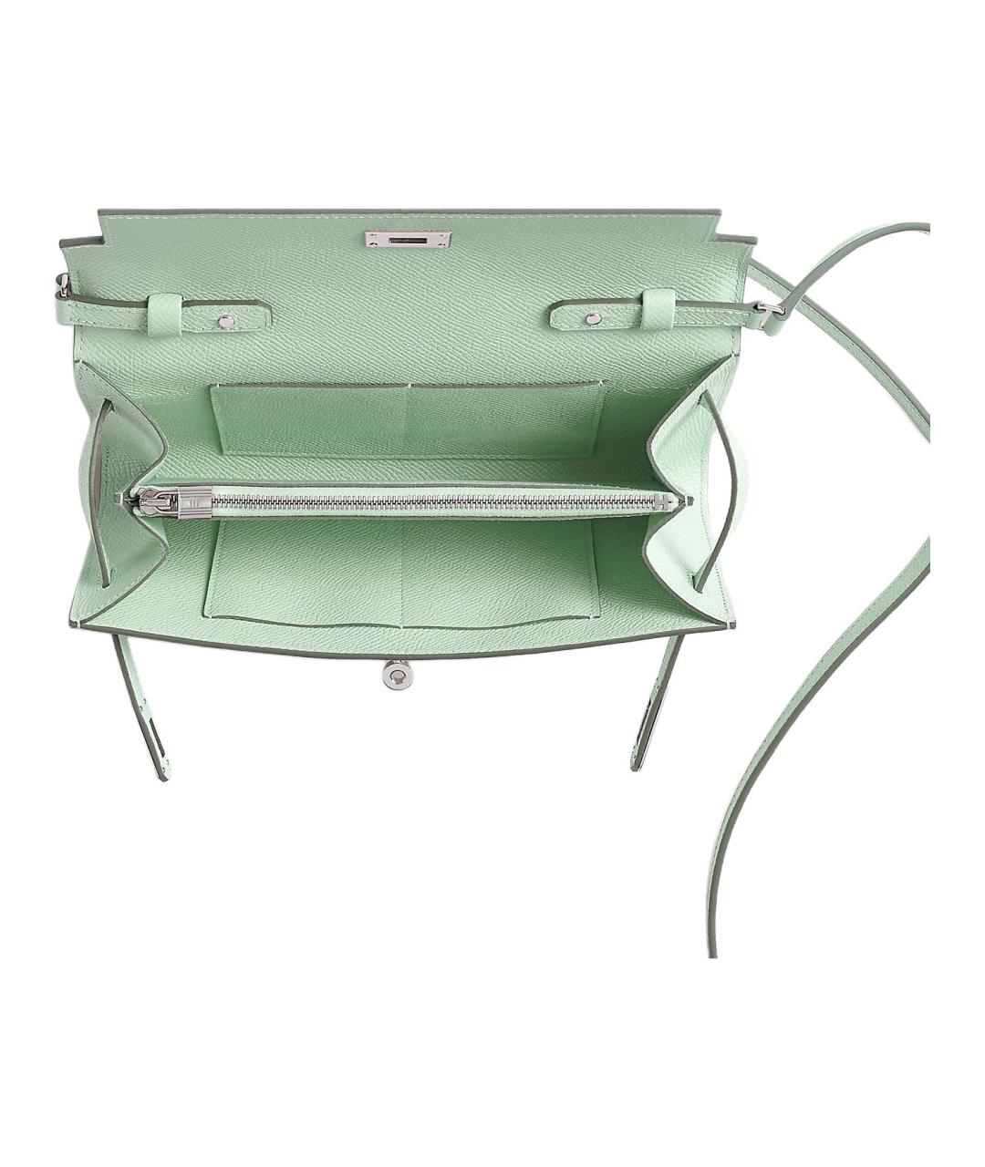 HERMES Бирюзовая кожаная сумка через плечо, фото 3