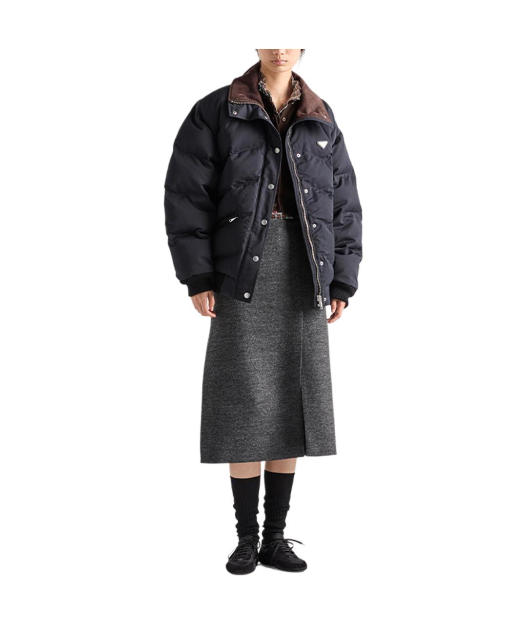 PRADA Черный хлопковый пуховик, фото 3