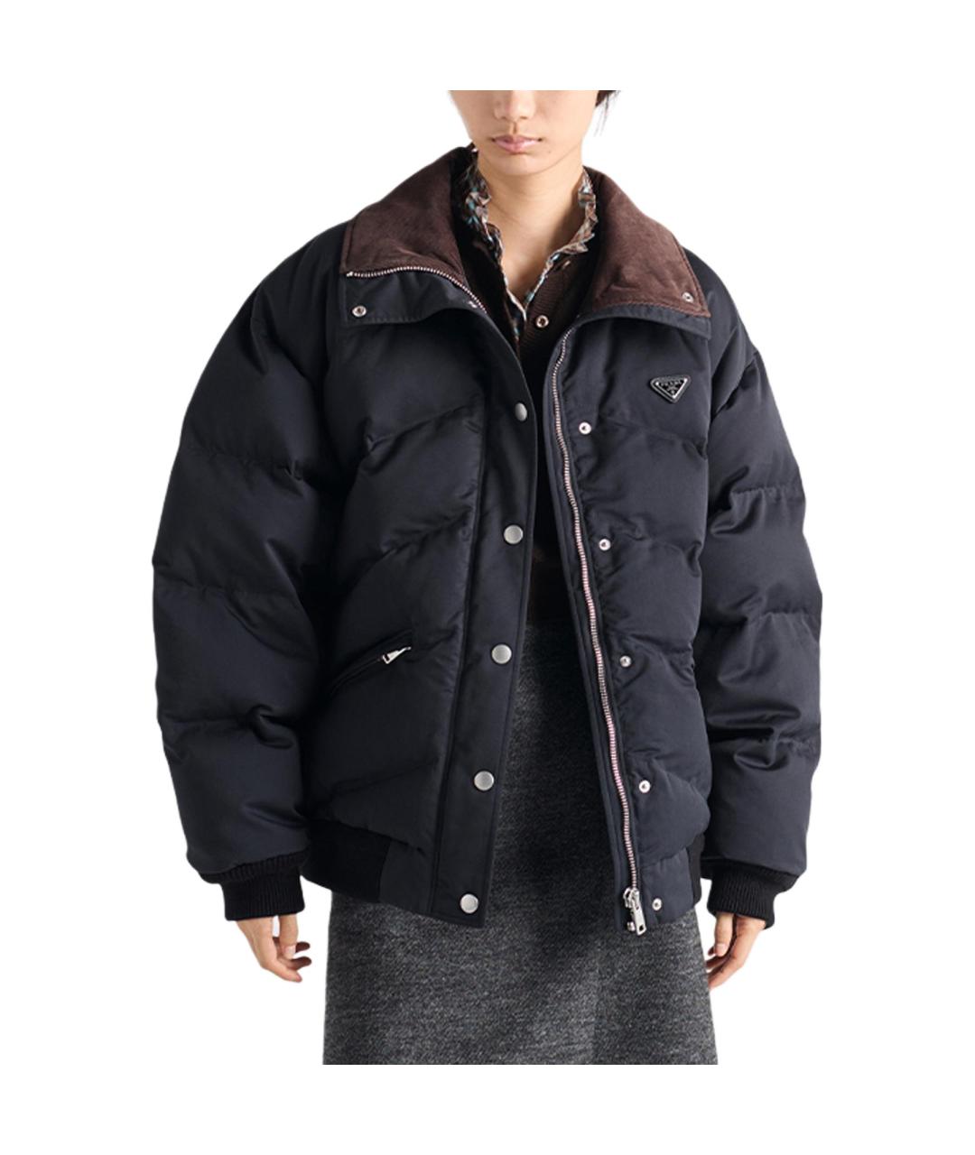 PRADA Черный хлопковый пуховик, фото 2