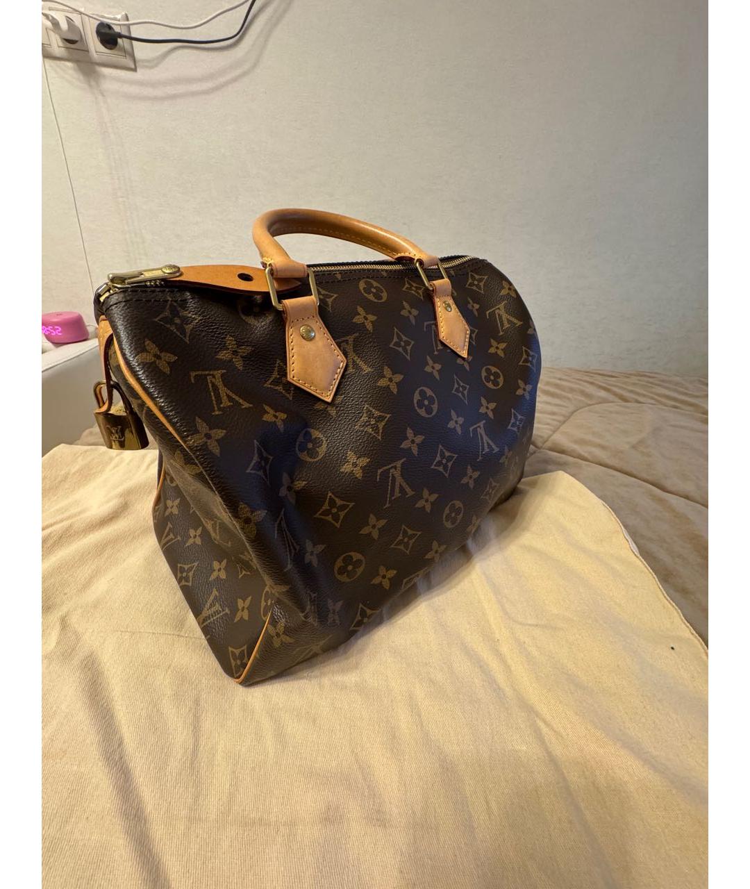 LOUIS VUITTON Коричневая сумка с короткими ручками, фото 2