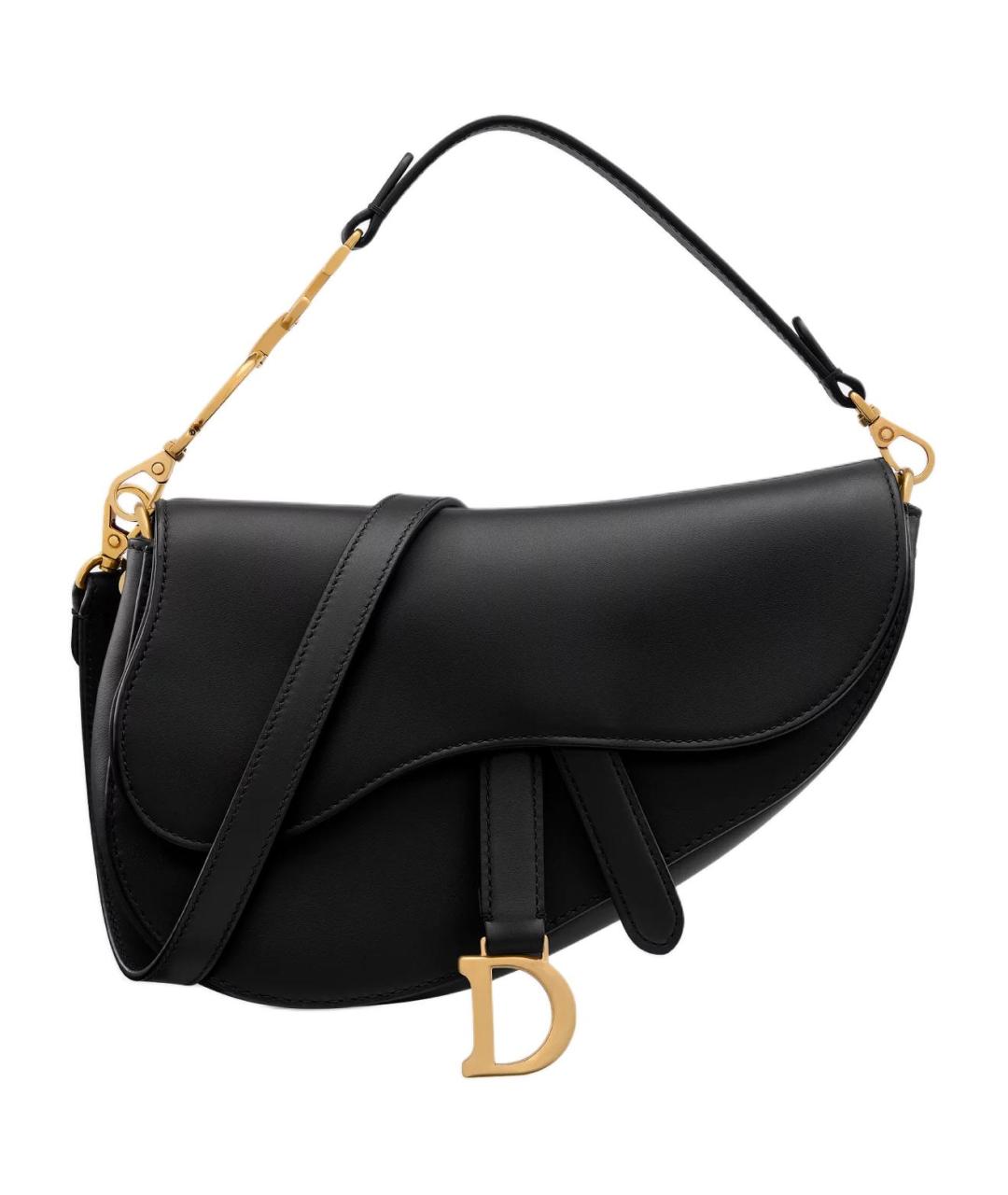 CHRISTIAN DIOR Черная кожаная сумка через плечо, фото 1