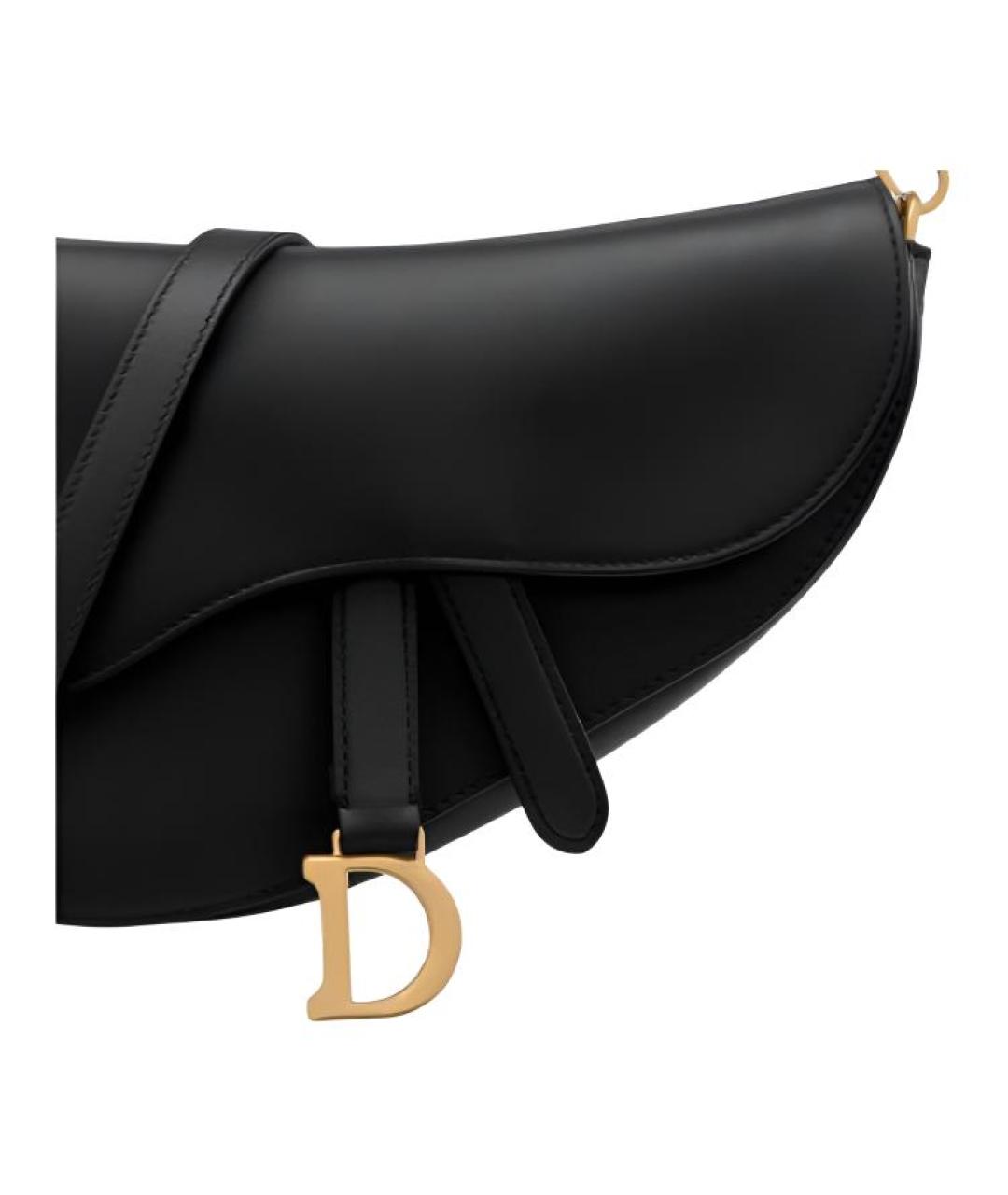 CHRISTIAN DIOR Черная кожаная сумка через плечо, фото 5