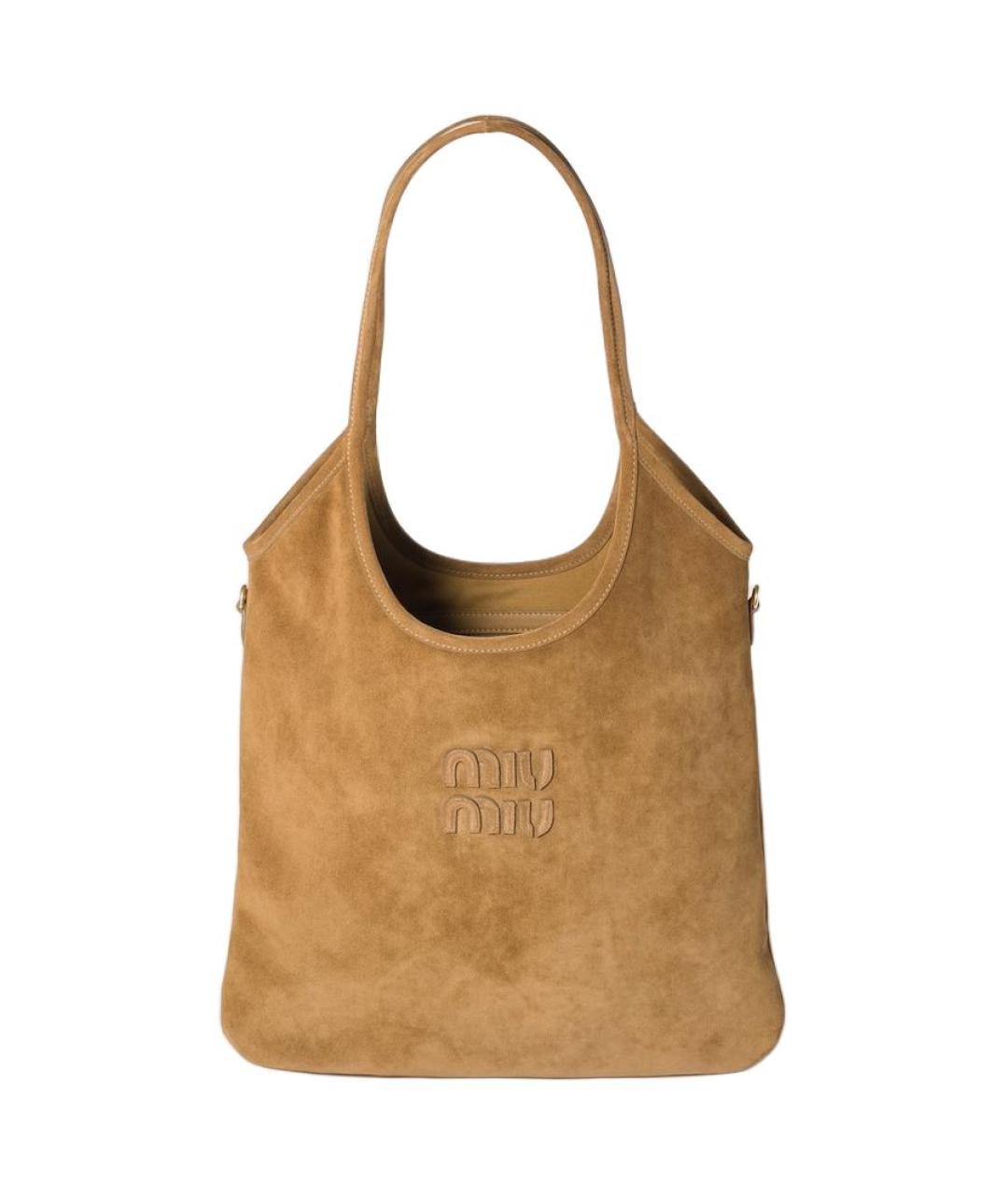 MIU MIU Коричневая замшевая сумка через плечо, фото 1