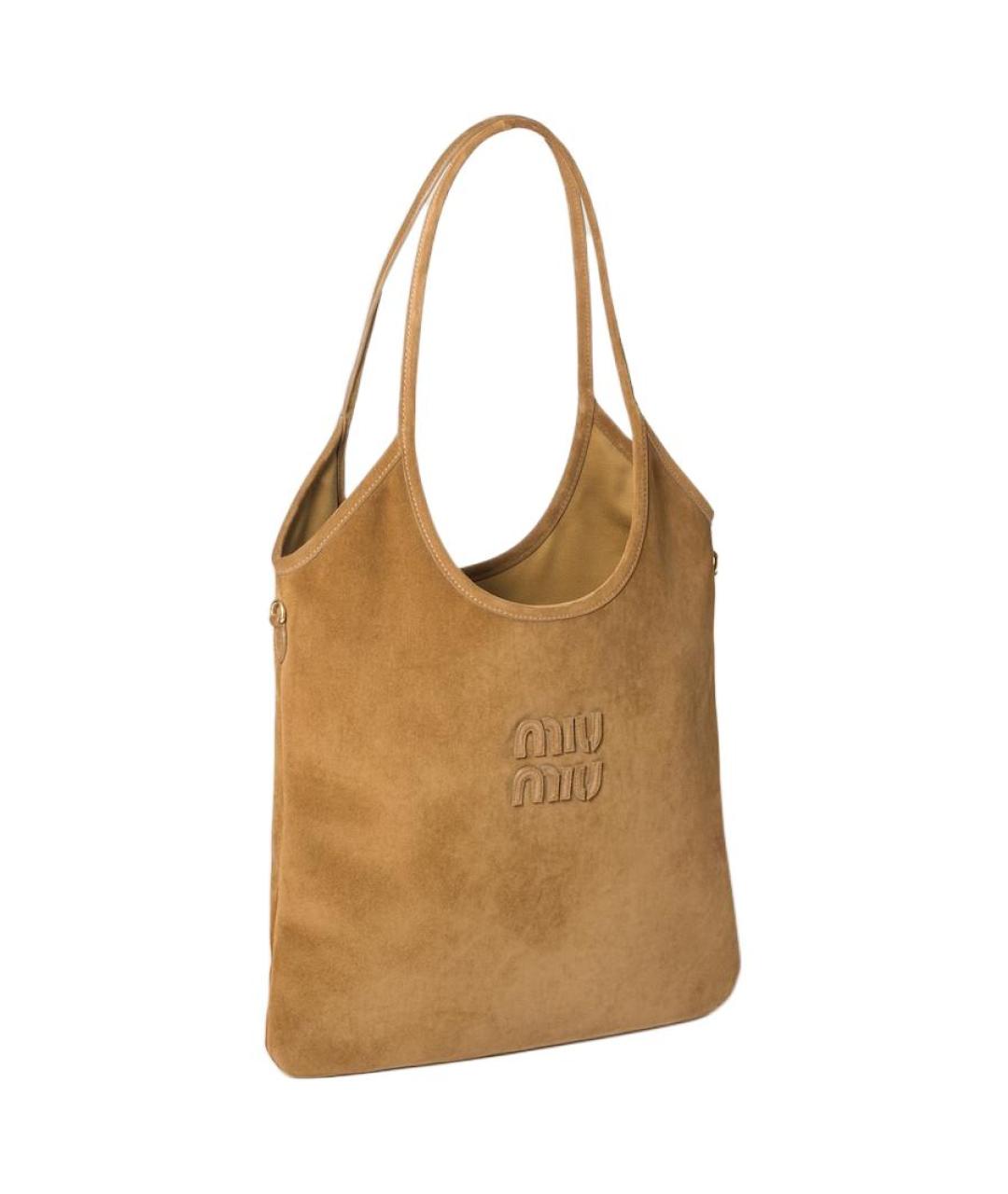 MIU MIU Коричневая замшевая сумка через плечо, фото 2