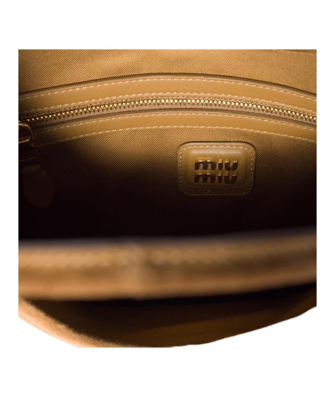 MIU MIU Коричневая замшевая сумка через плечо, фото 4
