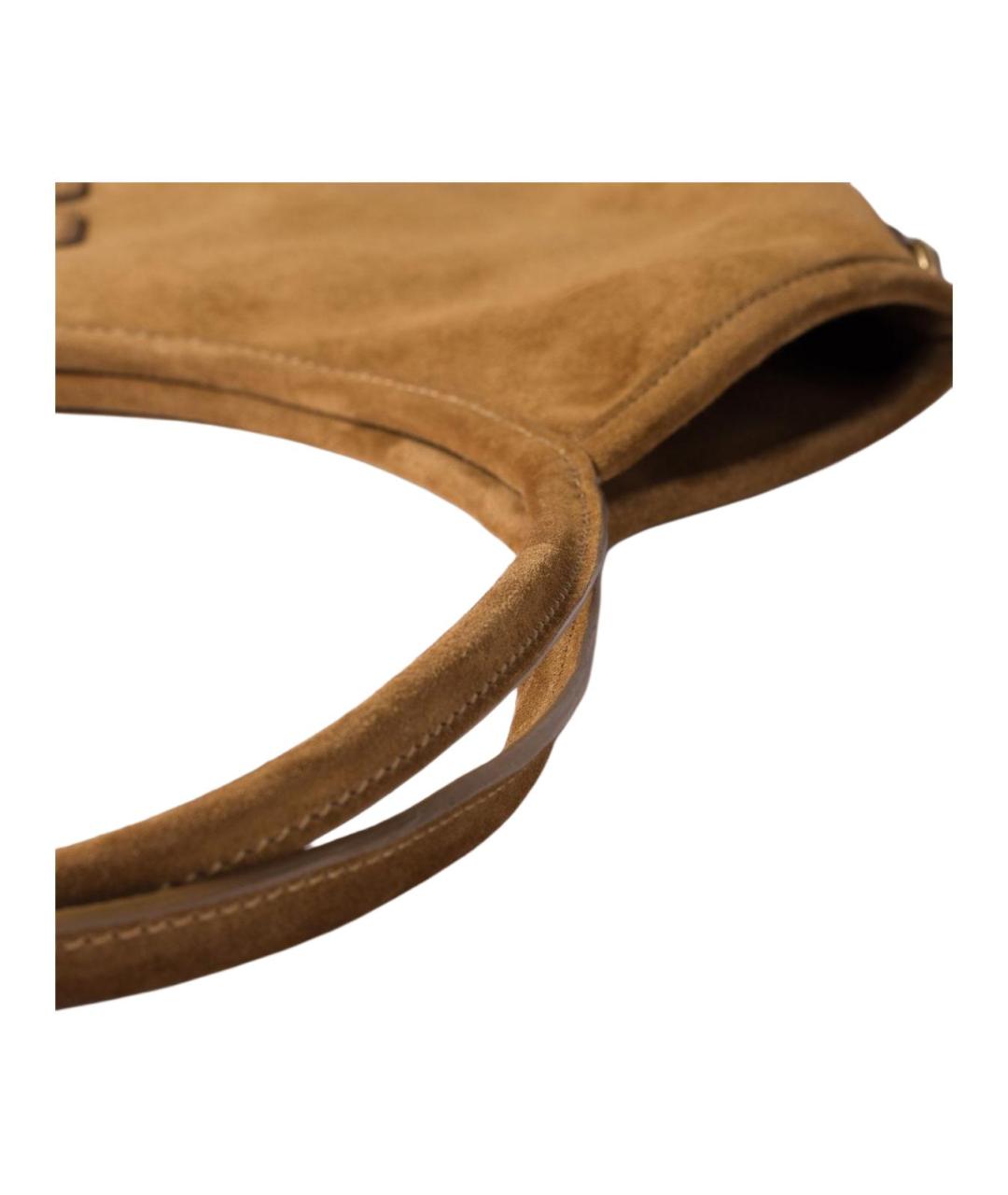 MIU MIU Коричневая замшевая сумка через плечо, фото 5