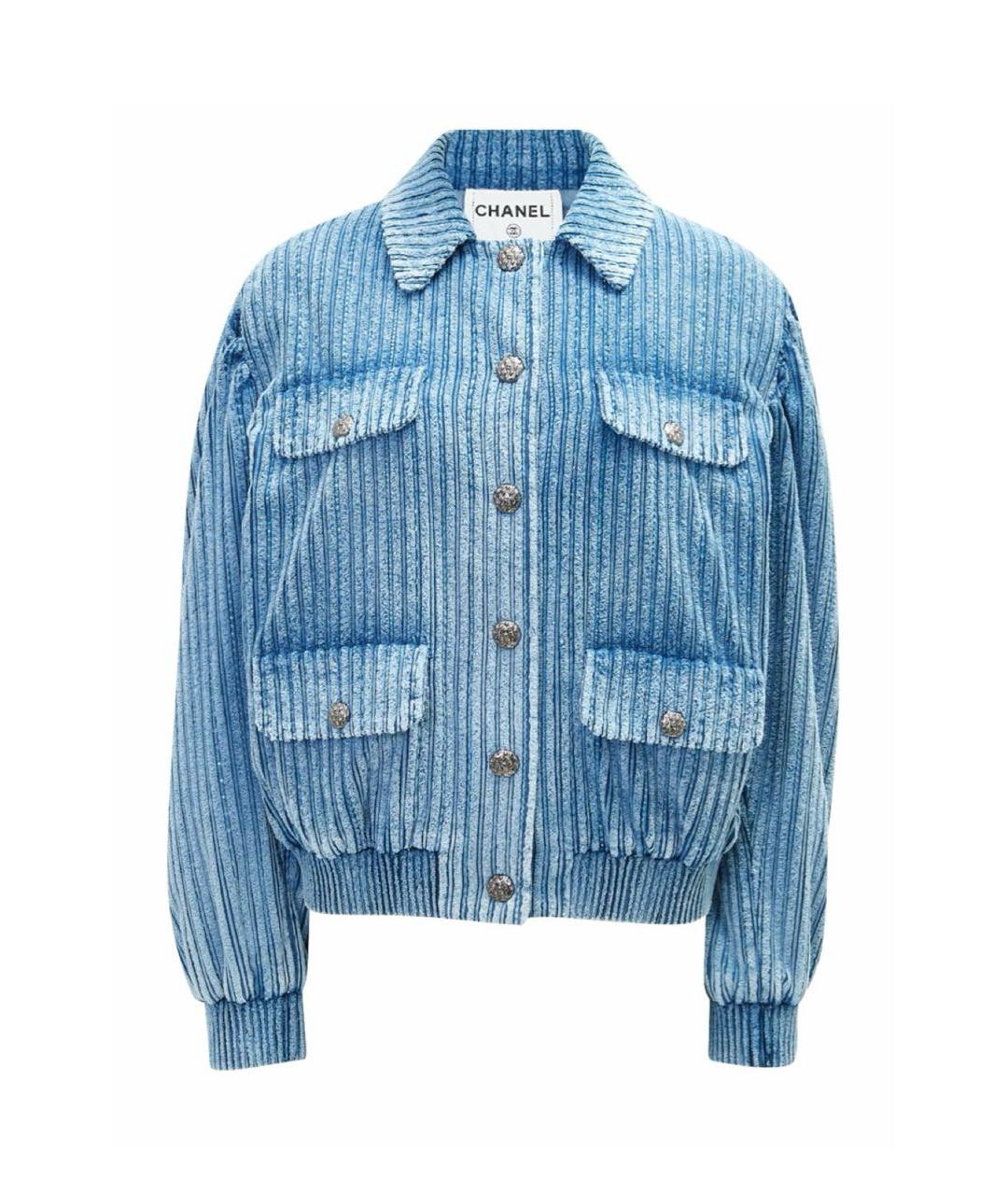 CHANEL Синяя бархатная куртка, фото 1
