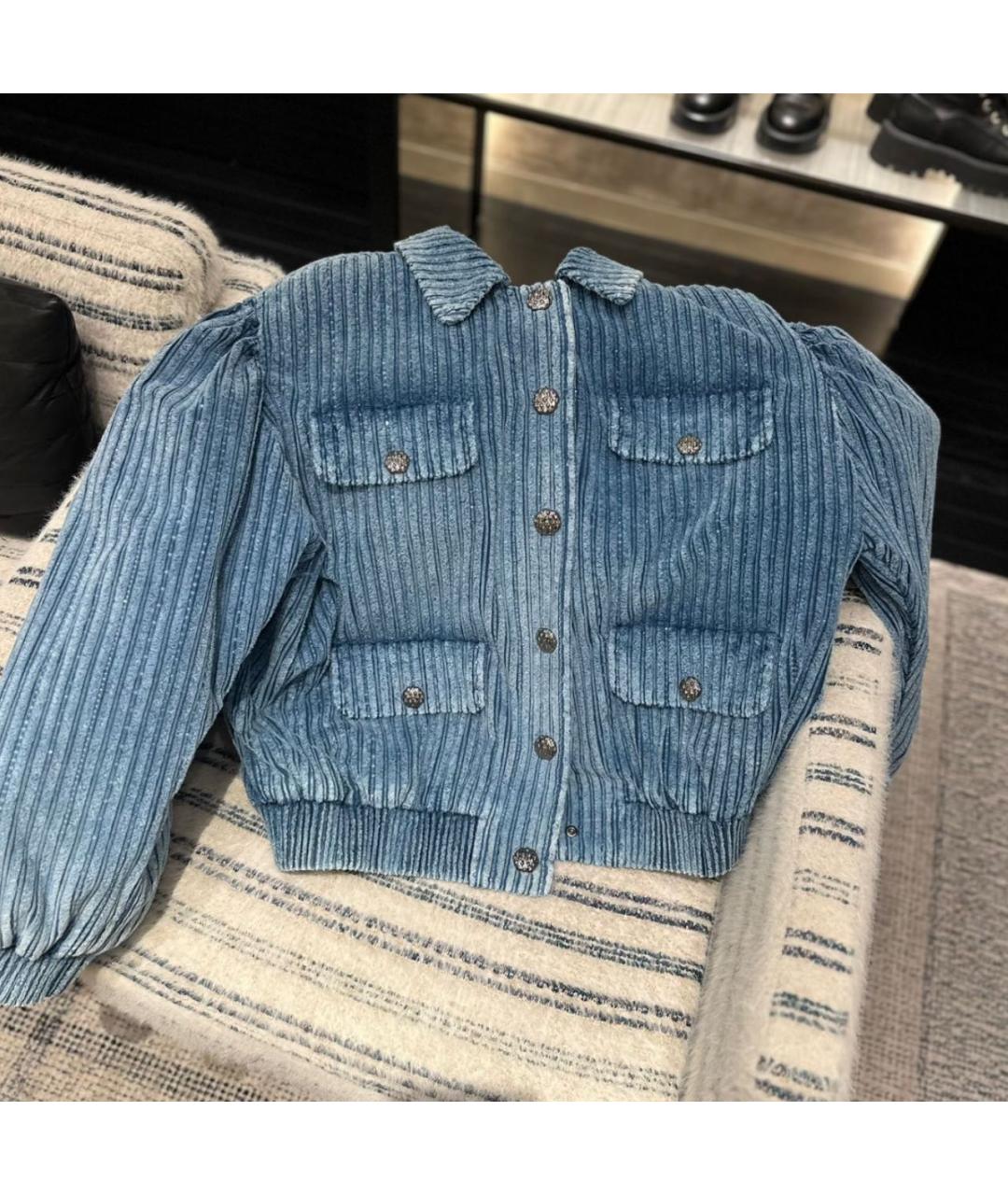 CHANEL Синяя бархатная куртка, фото 4