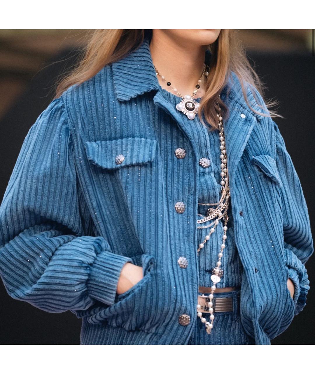CHANEL Синяя бархатная куртка, фото 3