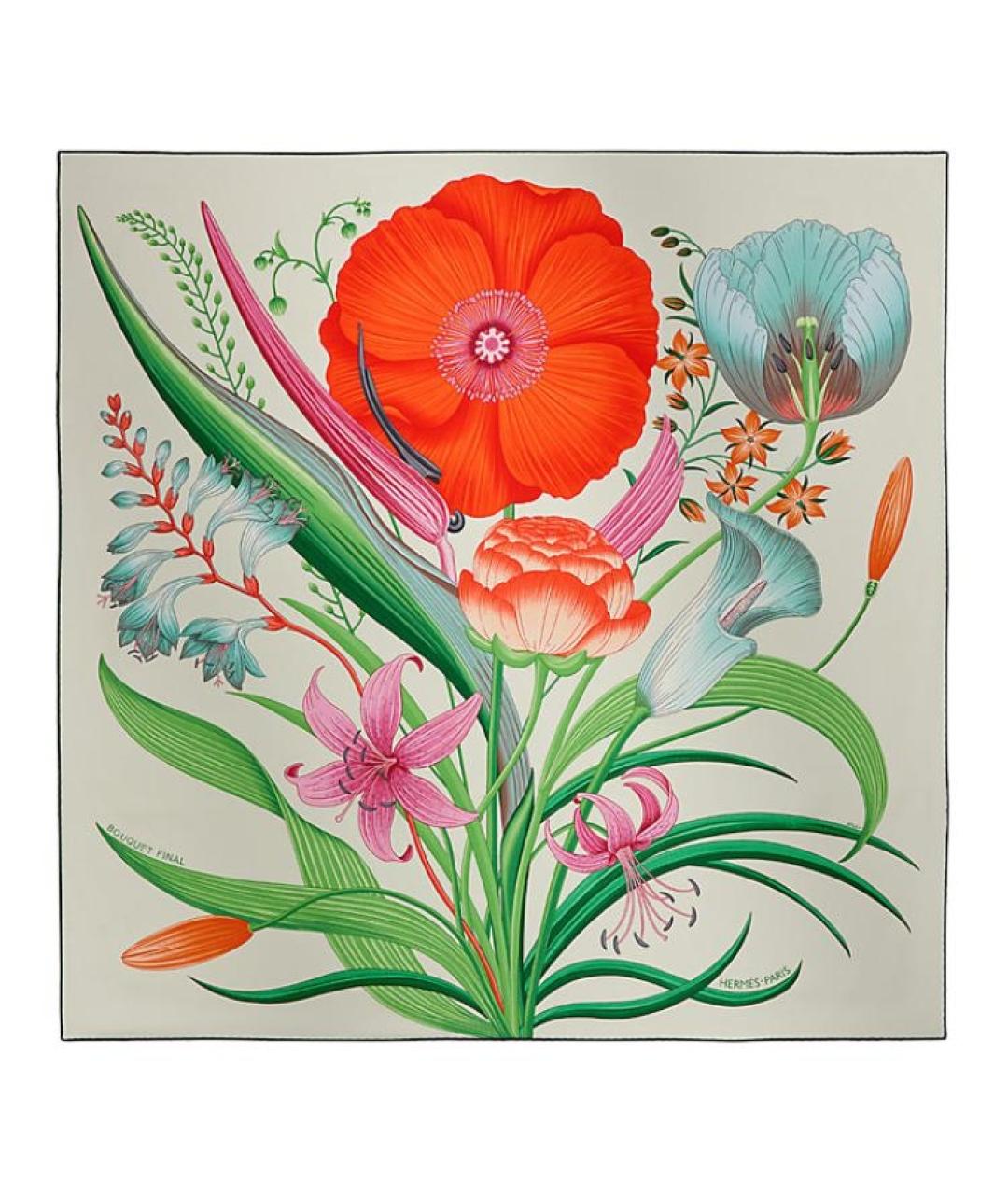 HERMES Мульти шелковый шарф, фото 1