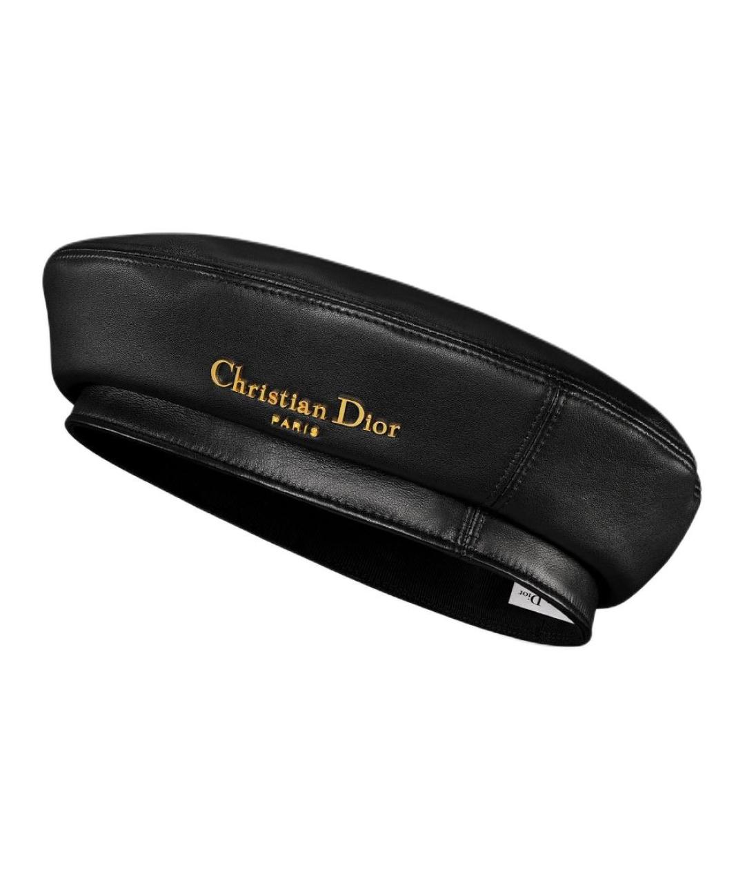 CHRISTIAN DIOR Черная кожаная панама, фото 2