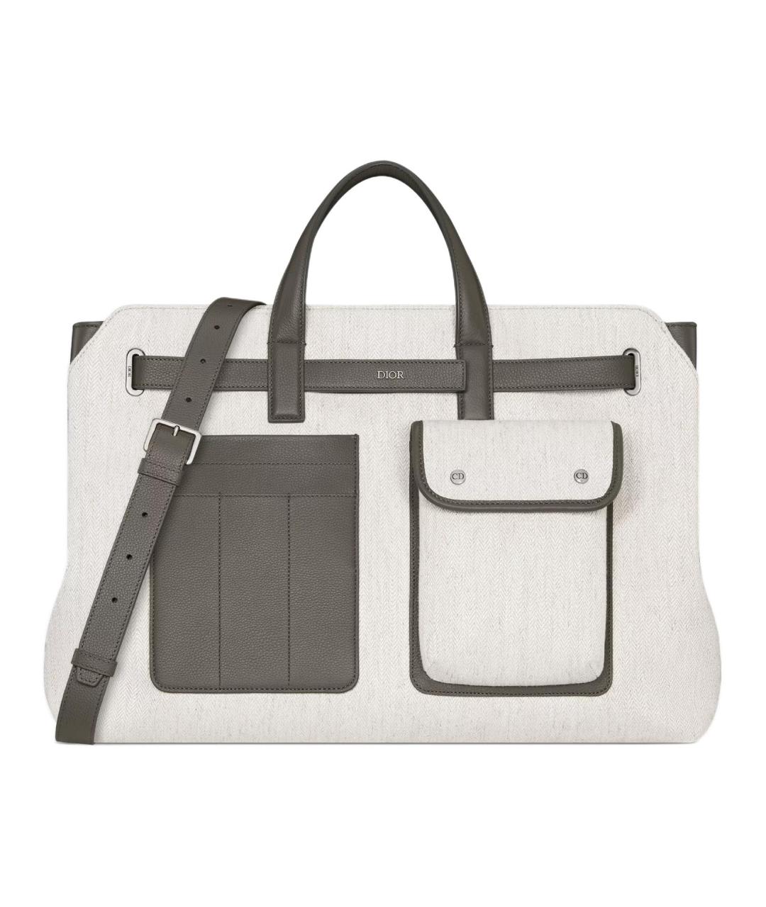 CHRISTIAN DIOR Серая кожаная сумка через плечо, фото 1