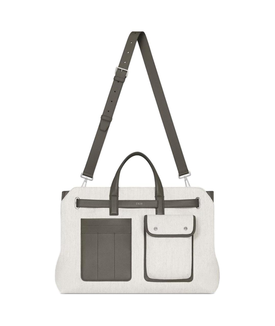 CHRISTIAN DIOR Серая кожаная сумка через плечо, фото 3