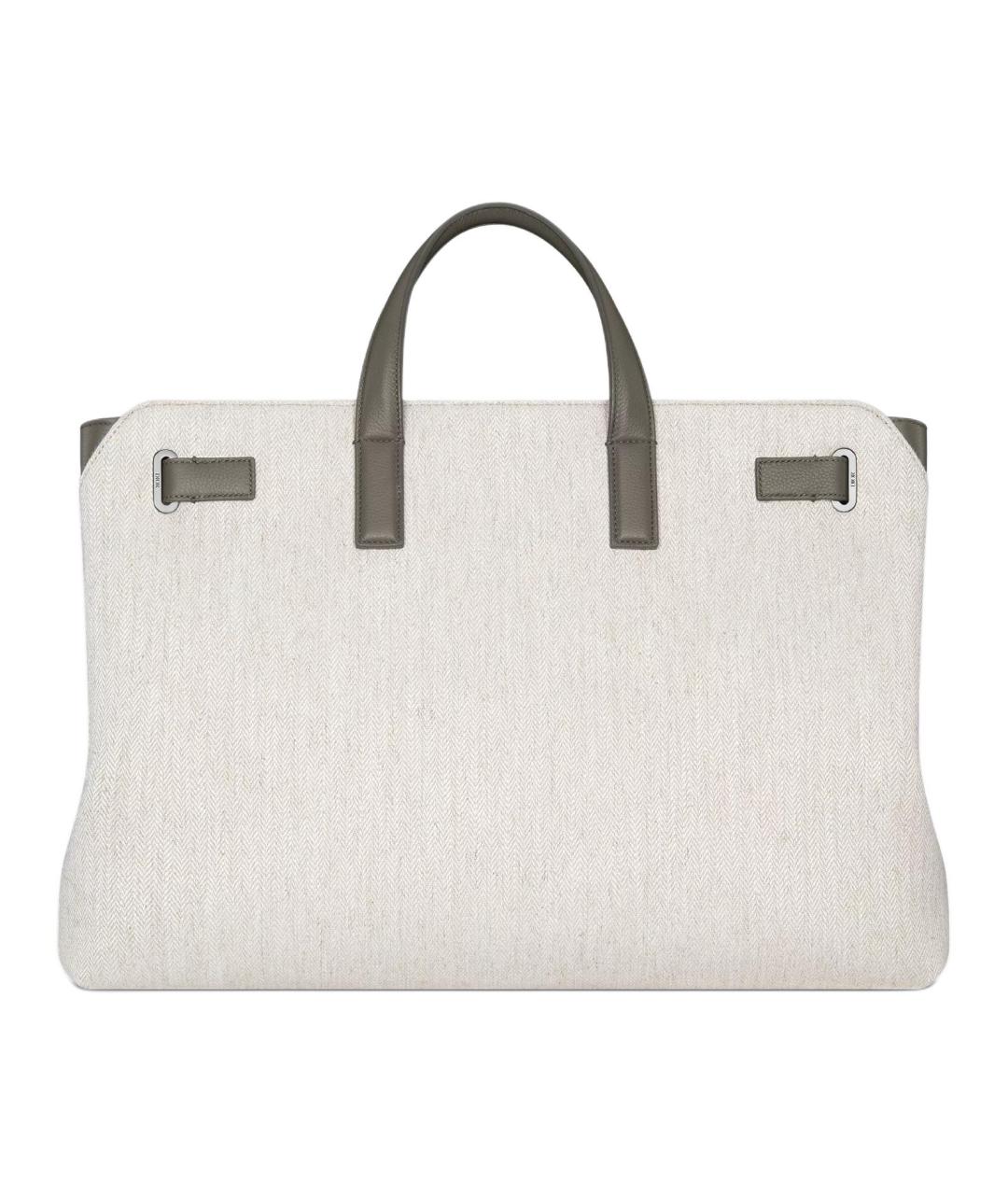 CHRISTIAN DIOR Серая кожаная сумка через плечо, фото 4