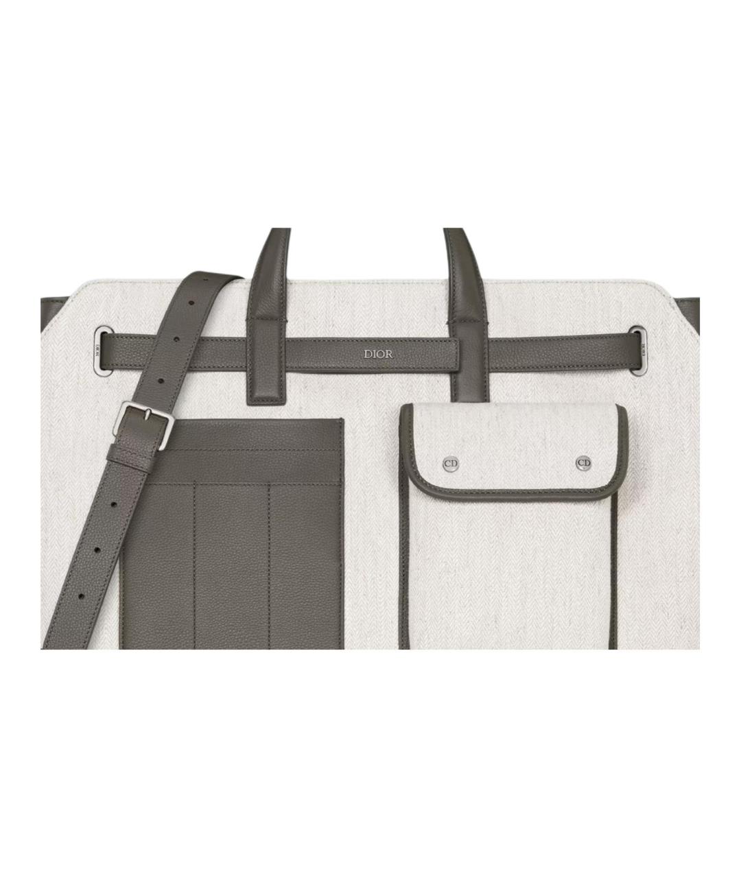 CHRISTIAN DIOR Серая кожаная сумка через плечо, фото 6