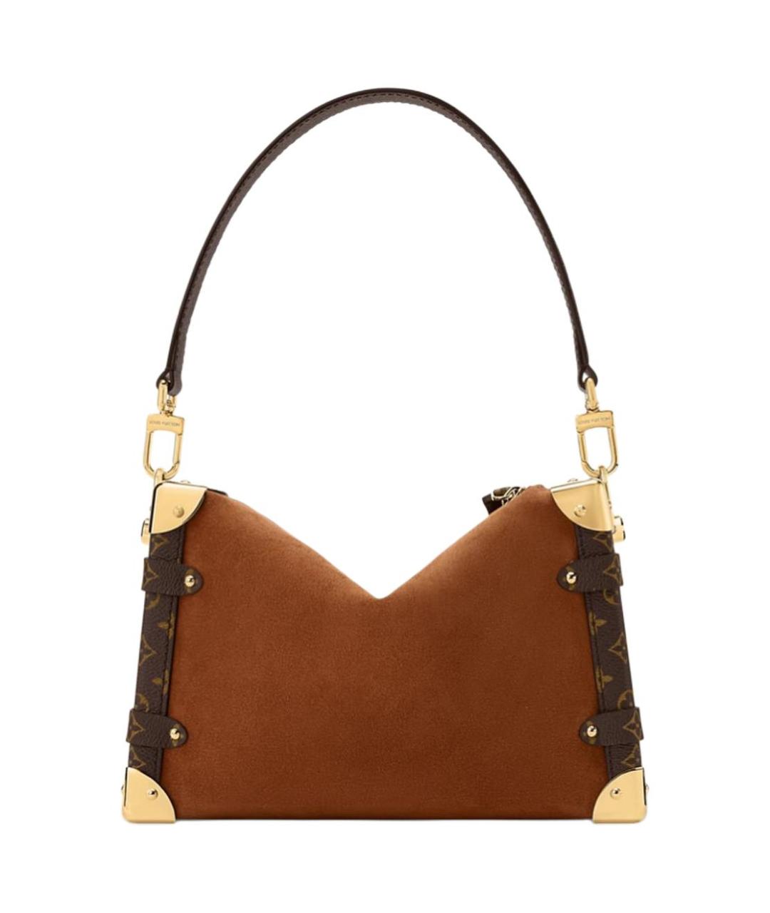 LOUIS VUITTON Коричневая кожаная сумка через плечо, фото 3