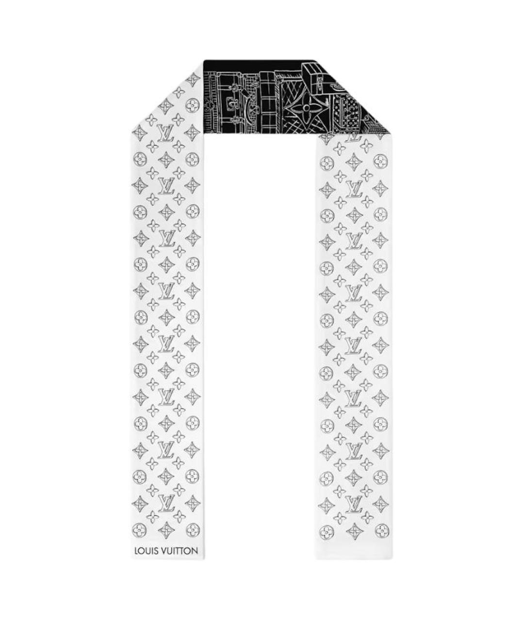 LOUIS VUITTON Черный шелковый шарф, фото 2