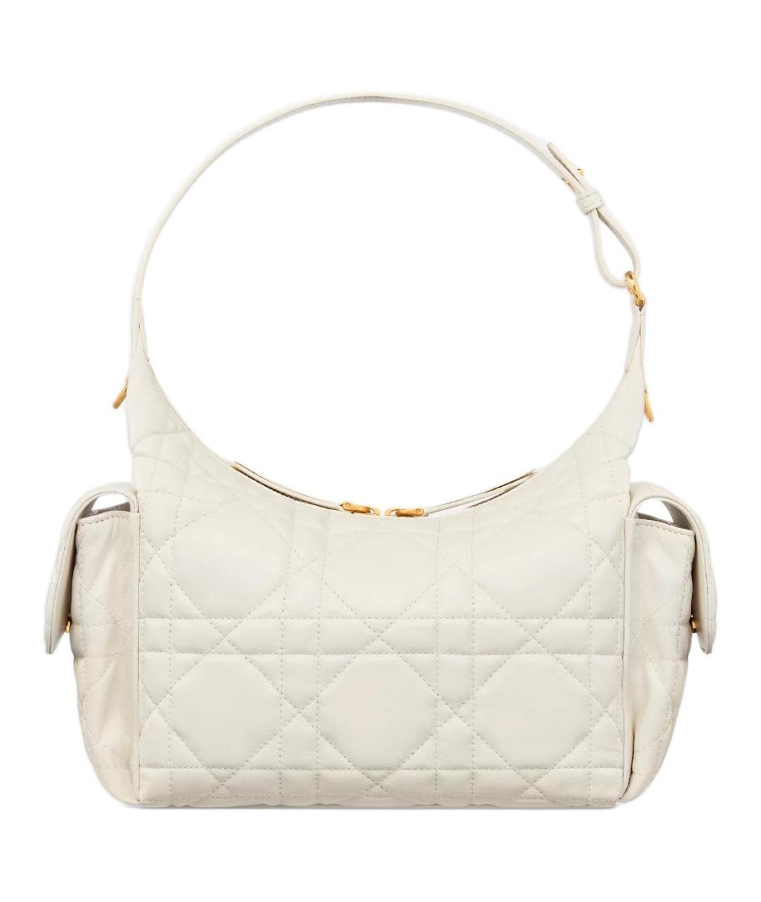 CHRISTIAN DIOR Белая кожаная сумка через плечо, фото 2