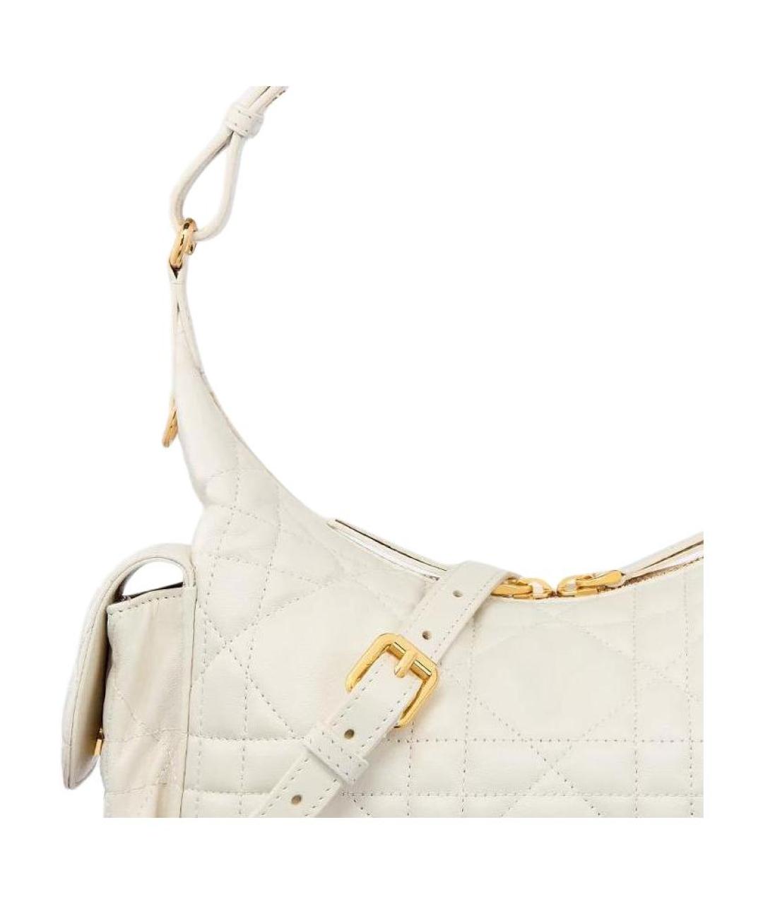 CHRISTIAN DIOR Белая кожаная сумка через плечо, фото 6