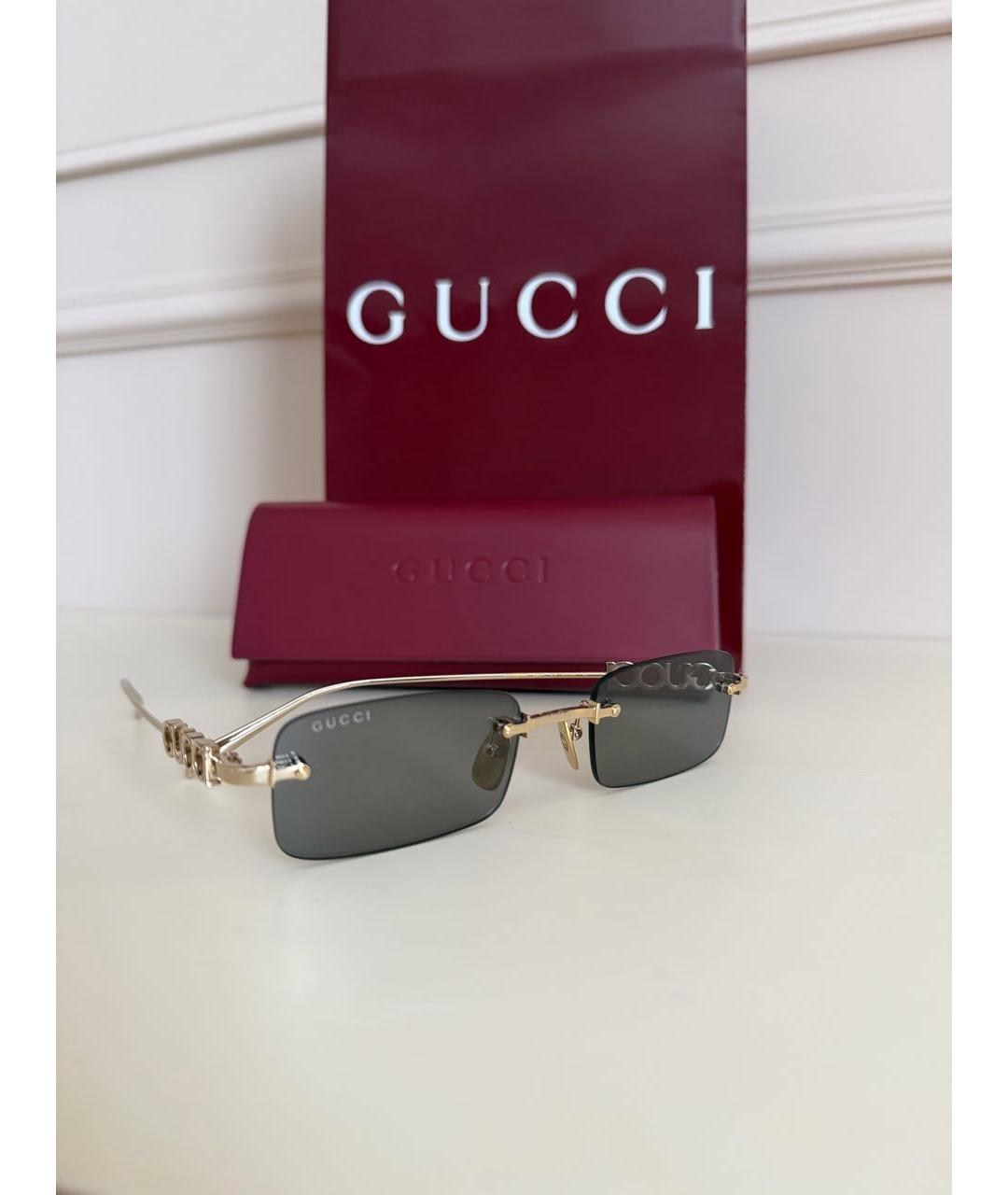 GUCCI Серые металлические солнцезащитные очки, фото 2