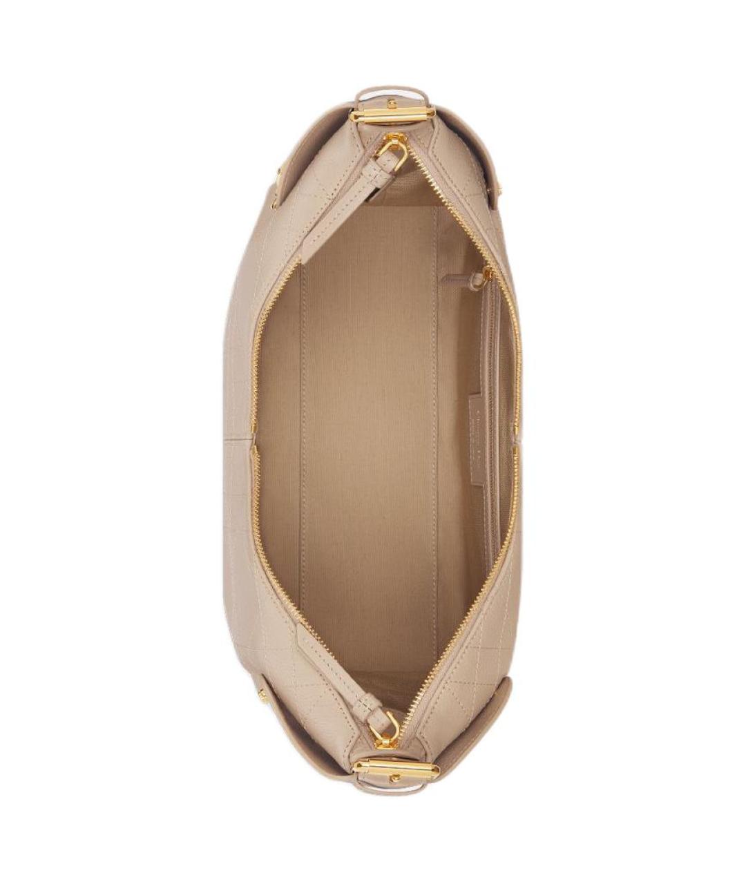 CHRISTIAN DIOR Бежевая кожаная сумка через плечо, фото 4