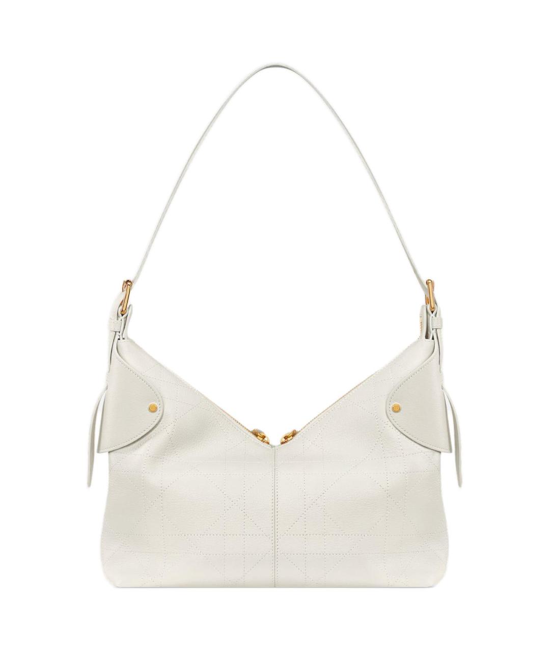 CHRISTIAN DIOR Белая кожаная сумка через плечо, фото 2