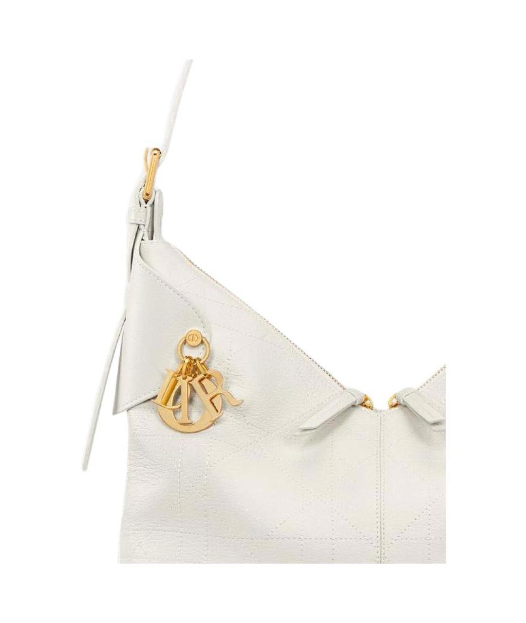 CHRISTIAN DIOR Белая кожаная сумка через плечо, фото 5
