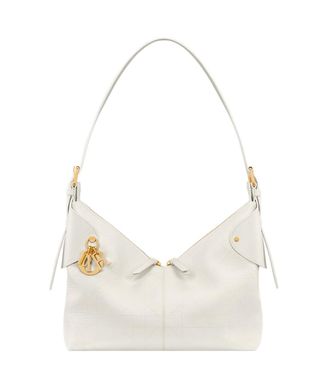 CHRISTIAN DIOR Белая кожаная сумка через плечо, фото 1