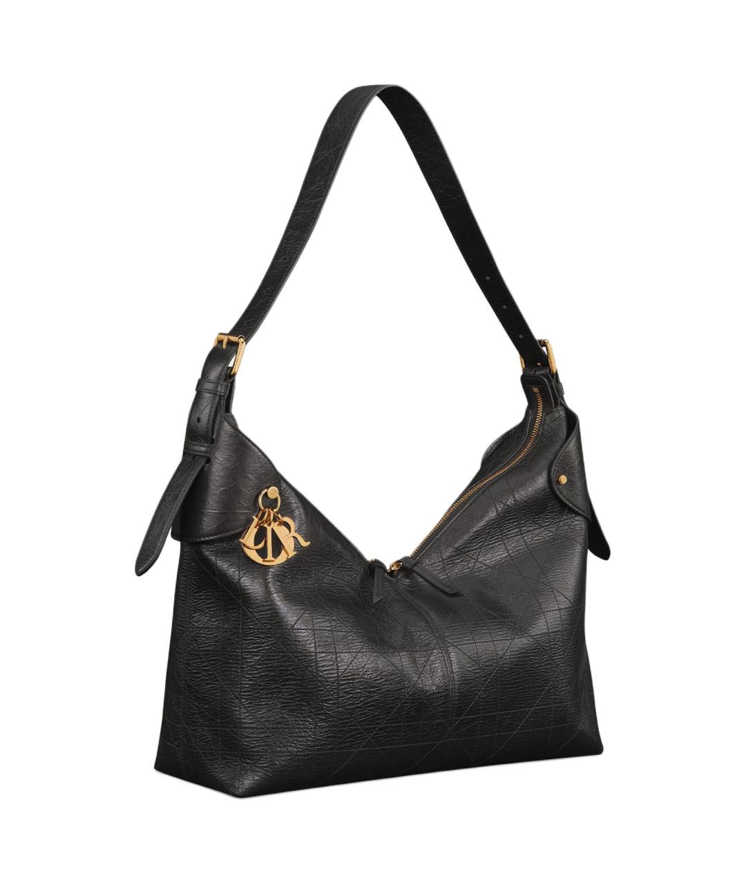 CHRISTIAN DIOR Черная кожаная сумка через плечо, фото 2